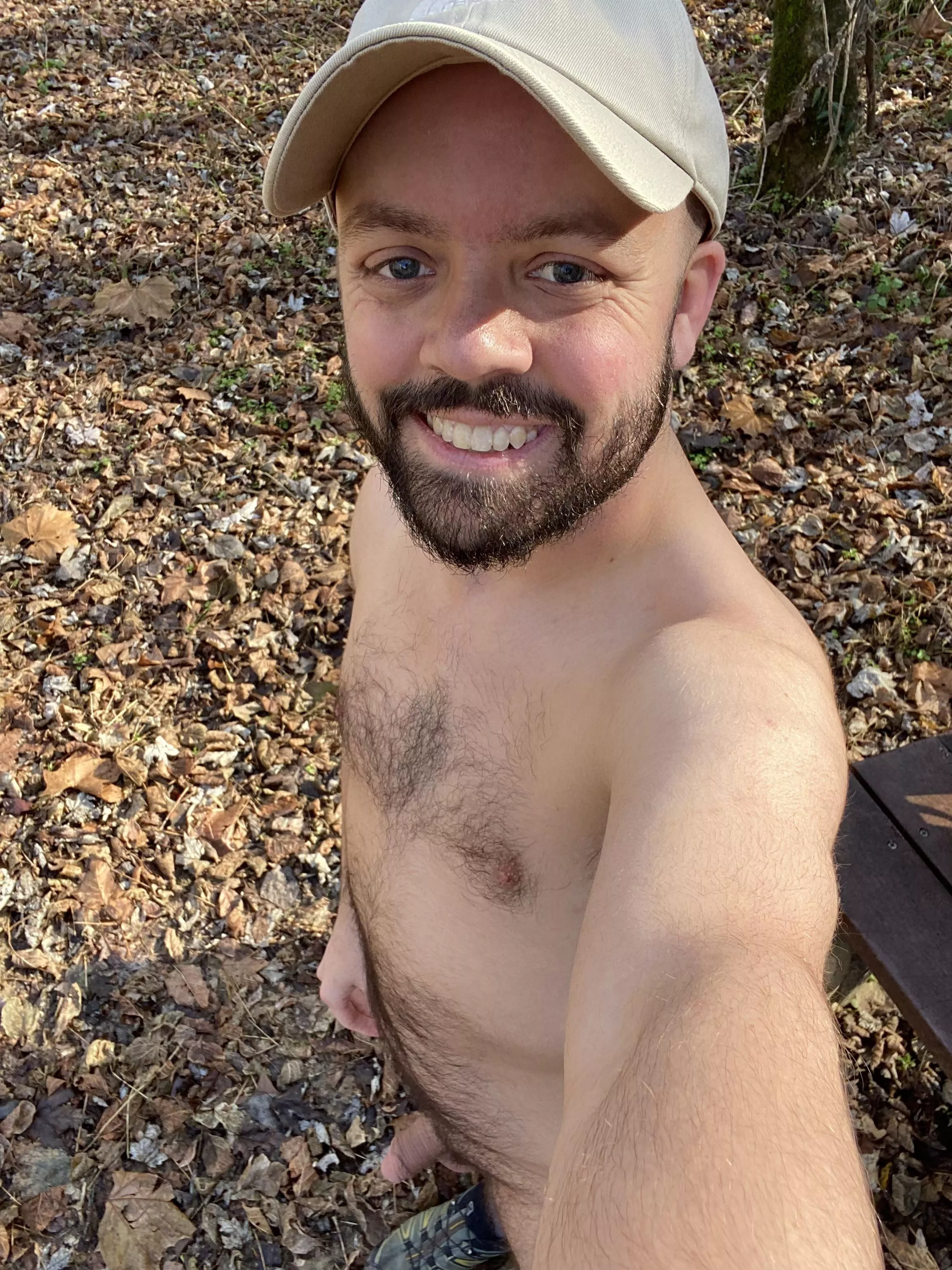 Enjoyed some nude time in the chill autumn air this morning. Had the trail all to myself. posted by Right_Pilot