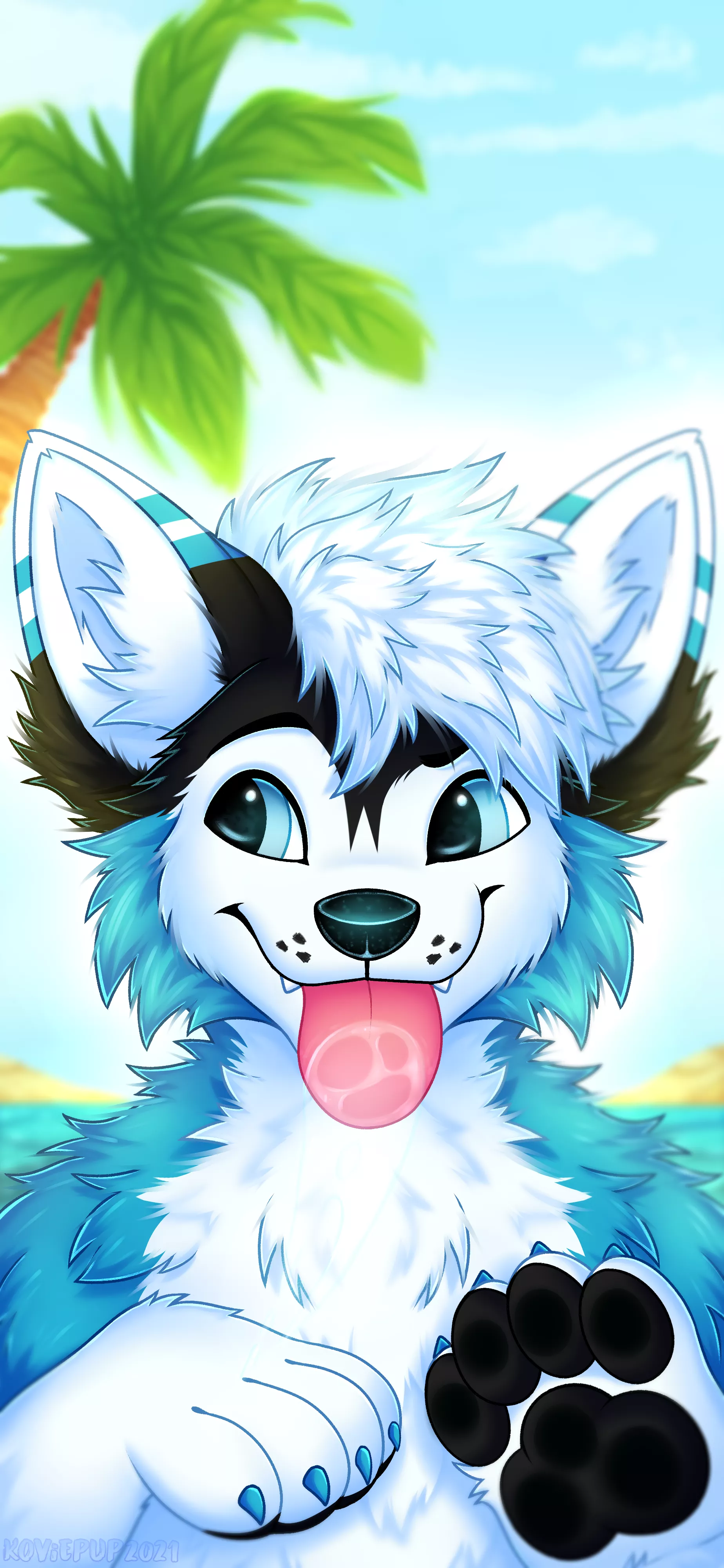 Enjoyin' the sunshine 🏖️ (Art by me, KoviePup) posted by Kovied