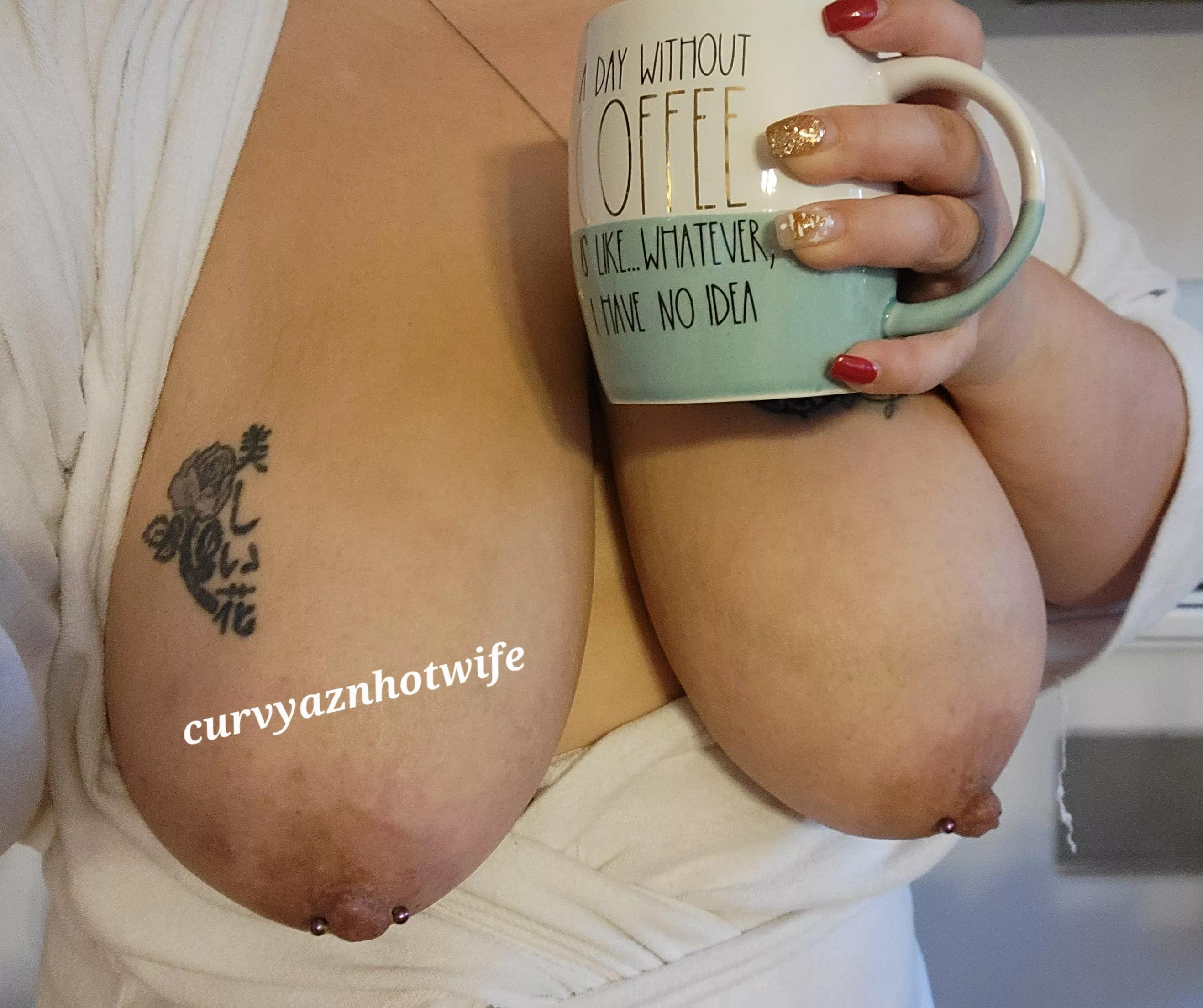 Enjoying a nice cup ...or more 😘 posted by curvyaznhotwife