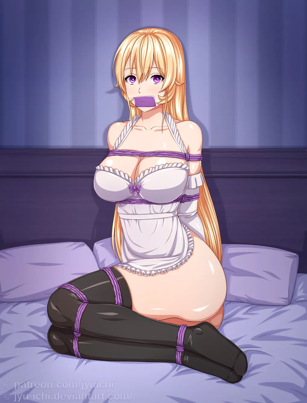 Erina tied up and gagged, just waiting on top of the bed, ready to be played with. posted by TyingUpMyYoungCousin