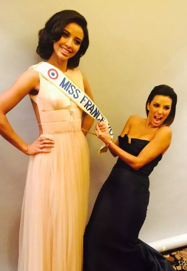 Eva Longoria and Miss France posted by moustacheoftruth