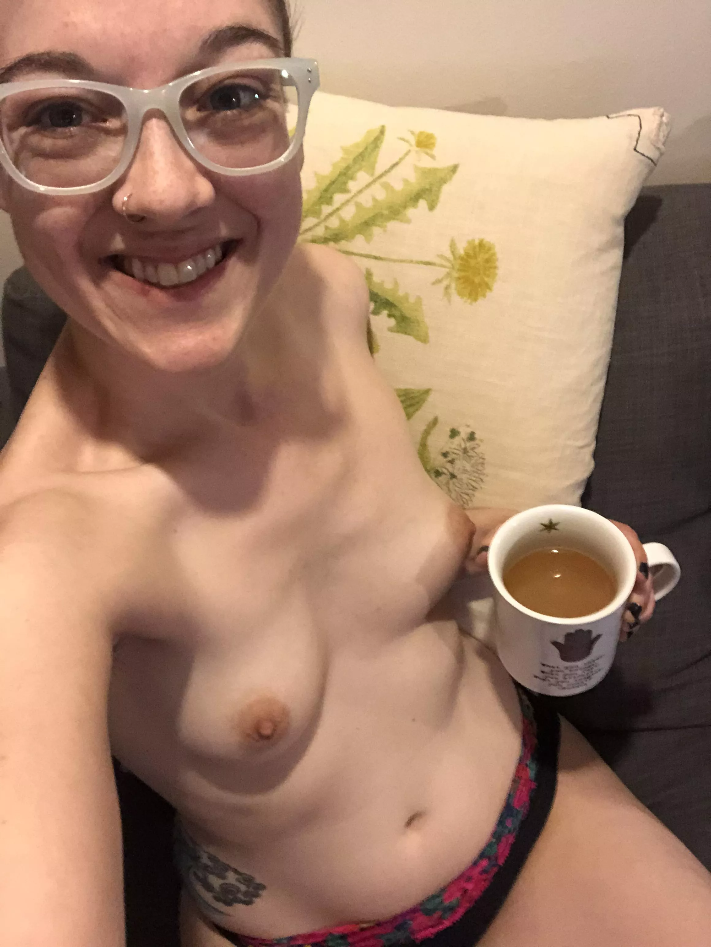 Evening coffee in my underwear, ‘cause I’m a grownup and I can do what I want 😁☕️ posted by keepingthisasecret