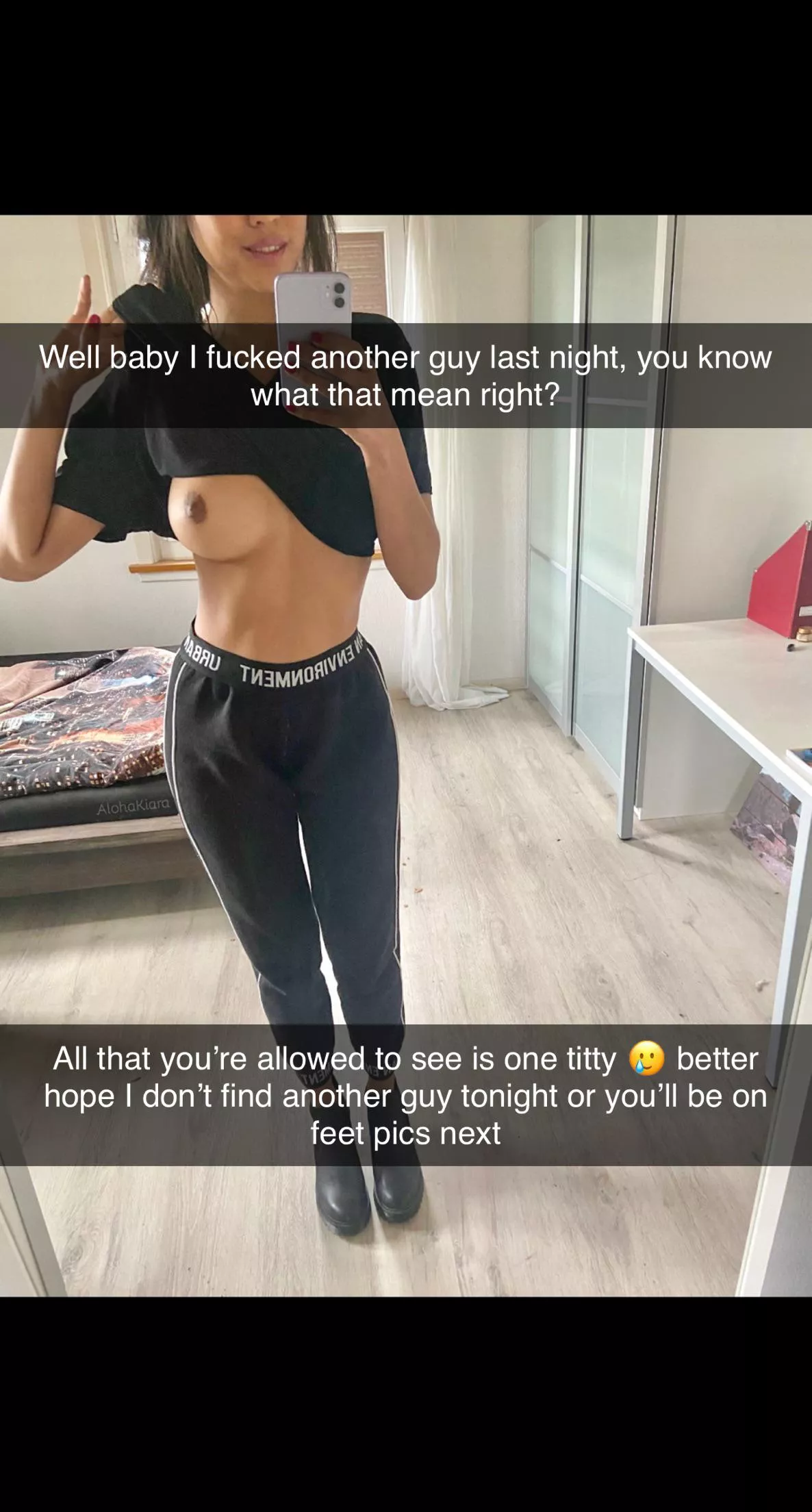 Every time she fucks a new guy she makes one more body part off limits for me posted by idlemind69