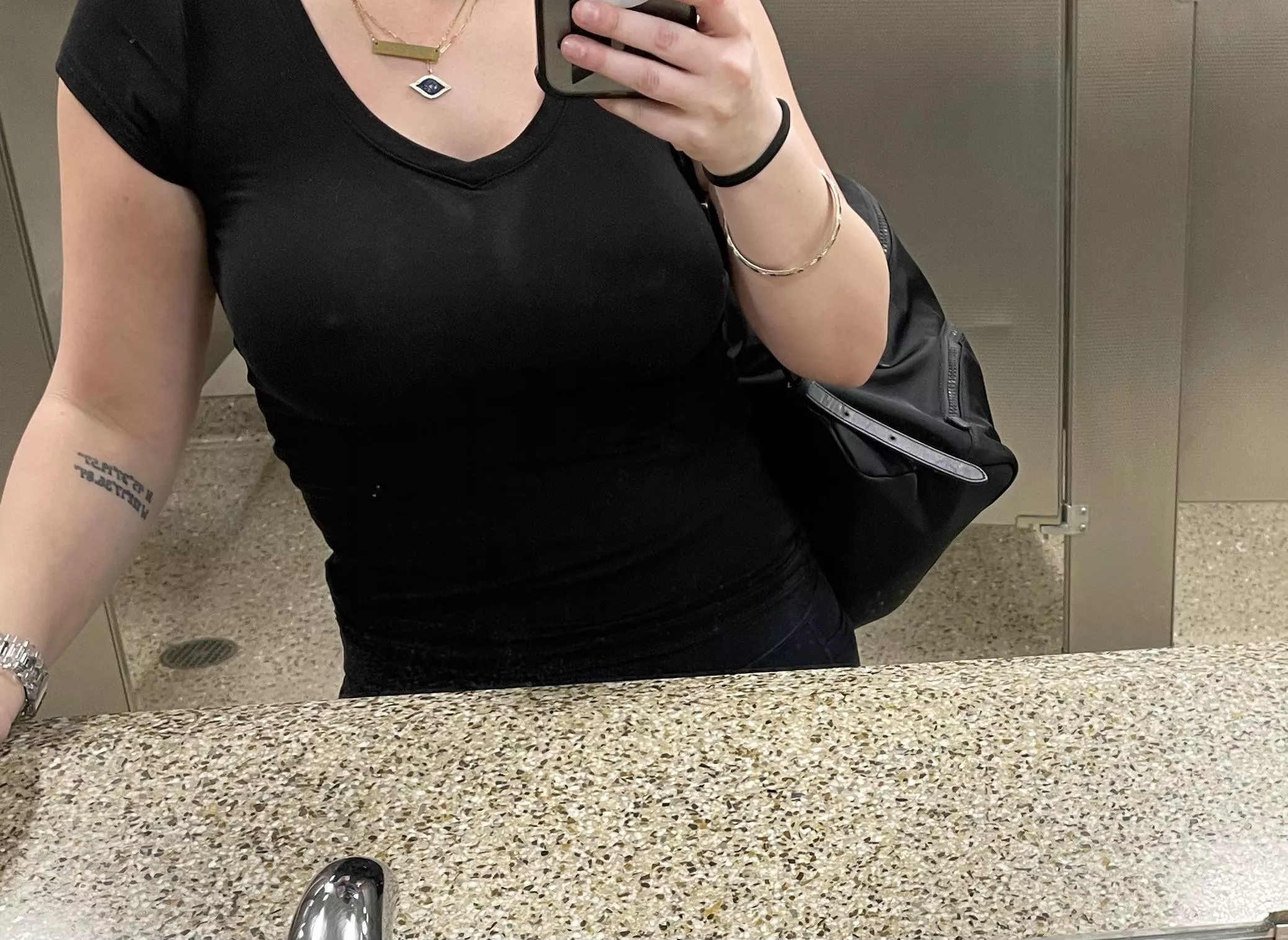 [f] 30. Milf. Cup size 32F. Went through tsa like this. Didn’t realize until I went to use the bathroom, how sheer my shirt is. 🙈 posted by gitty22