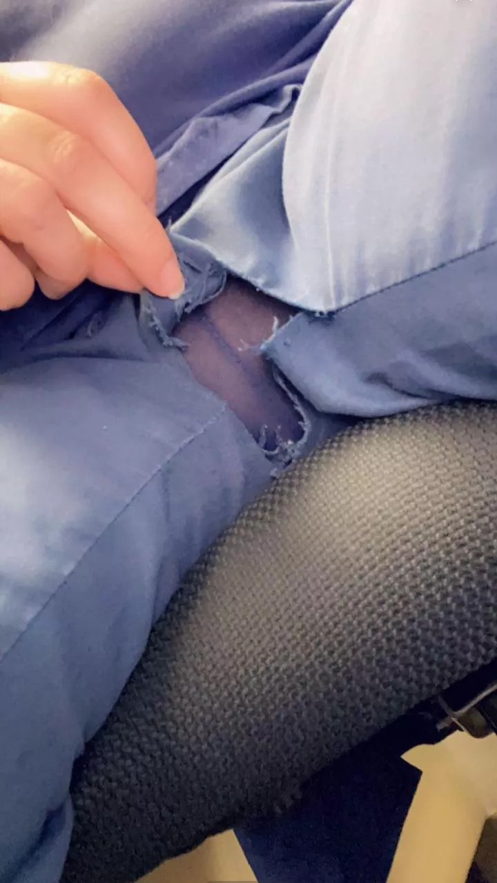 (F) I split my scrub bottoms at work...oh well, easier access🥵 posted by Suspicious_Bowl611