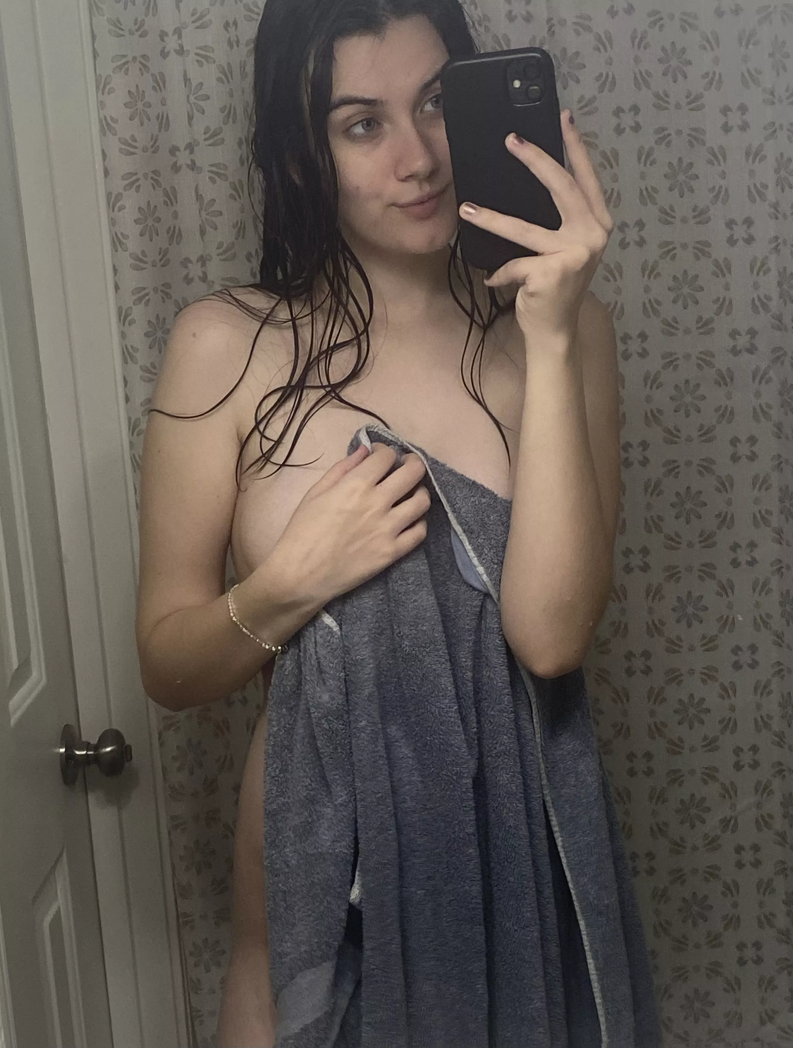 [F] Post shower tease ;) posted by bluebubblescb