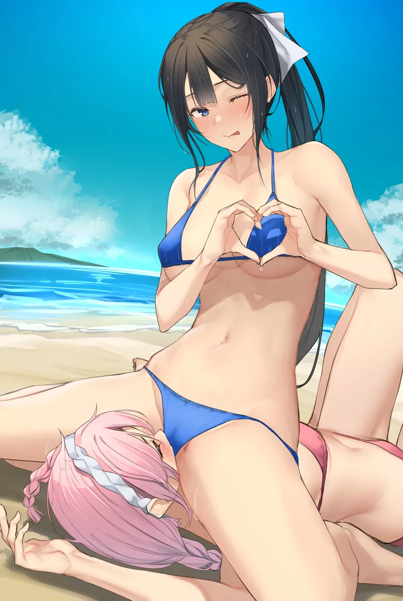 Facesitting at the beach posted by AnimeChan39