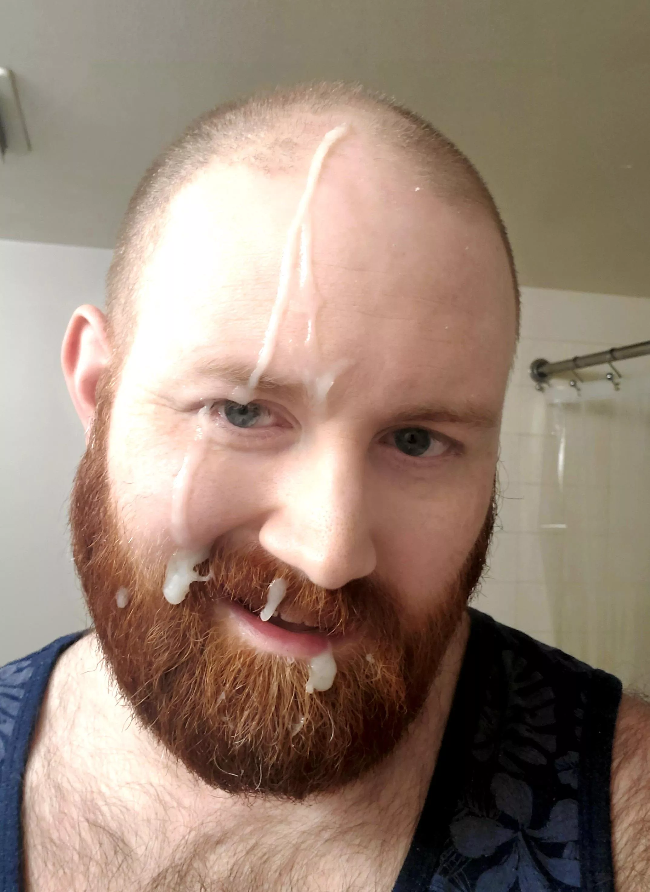 Facial from a hookup the other night. Who wants to cum on my ginger beard next? posted by MrPaws64