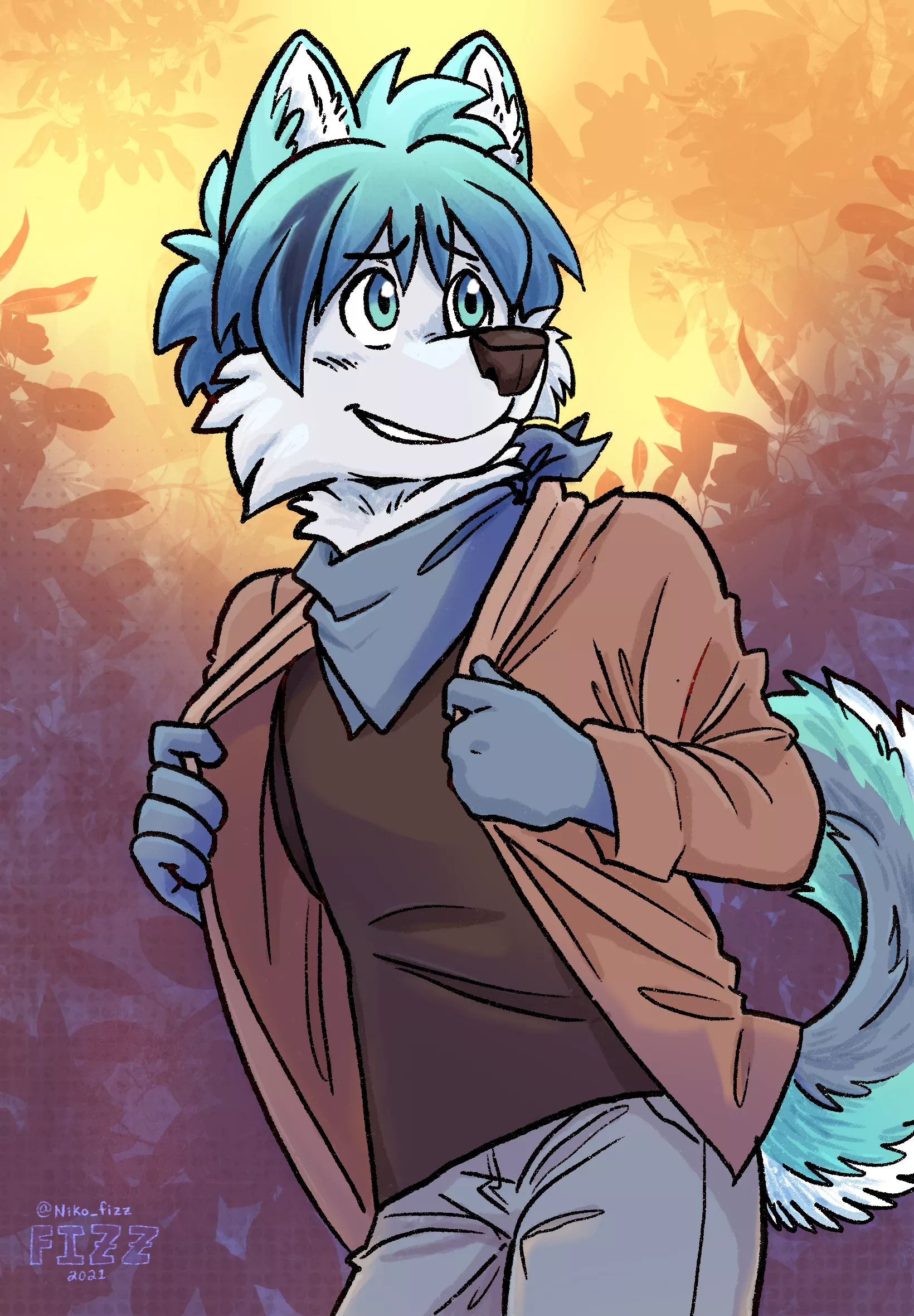 Fall is coming, so it's time for jackets again! Art by me, @Niko_fizz on twitter posted by Niko_fizz