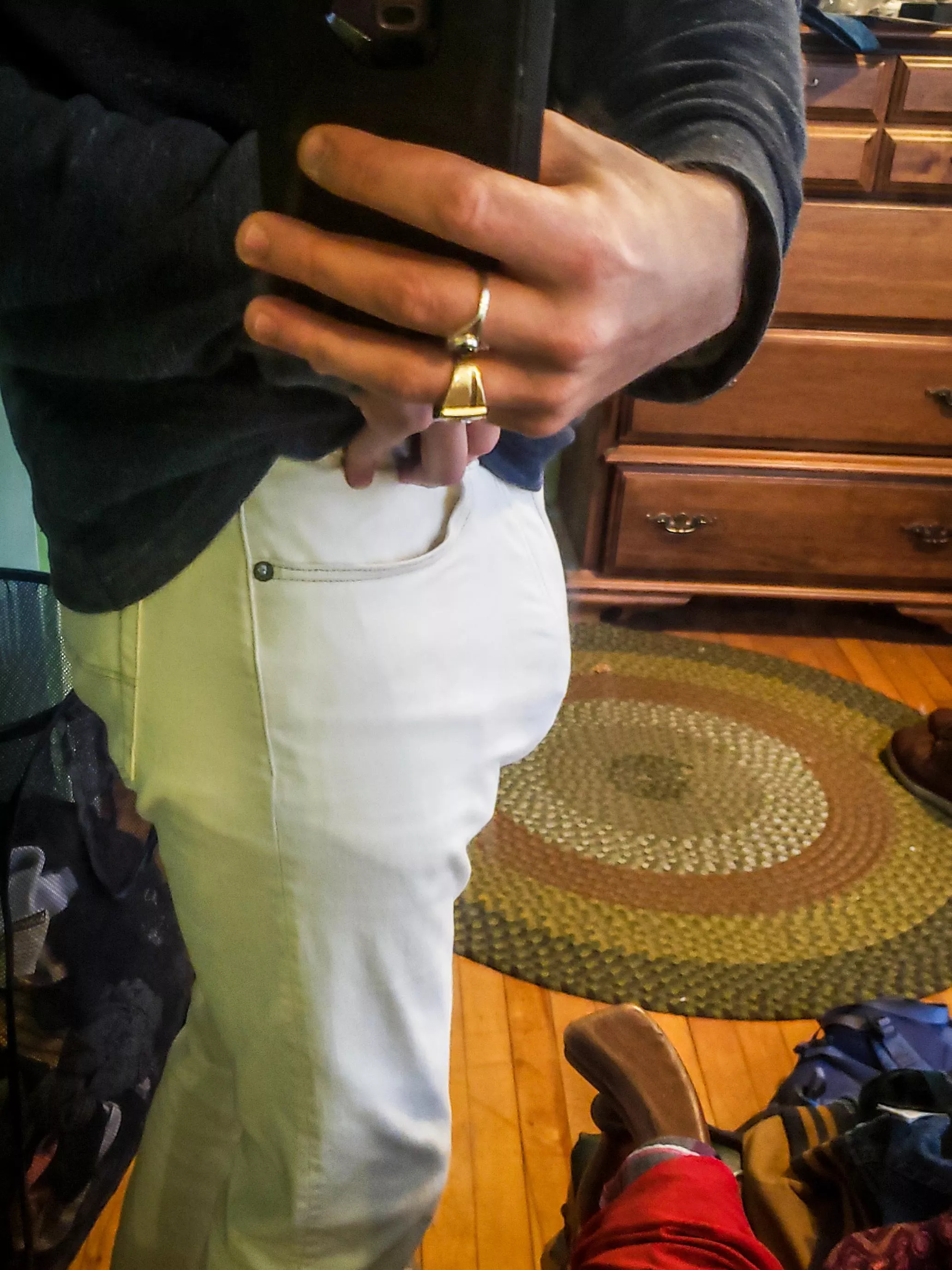 Fat cock in tight white pants posted by CygnetSociety