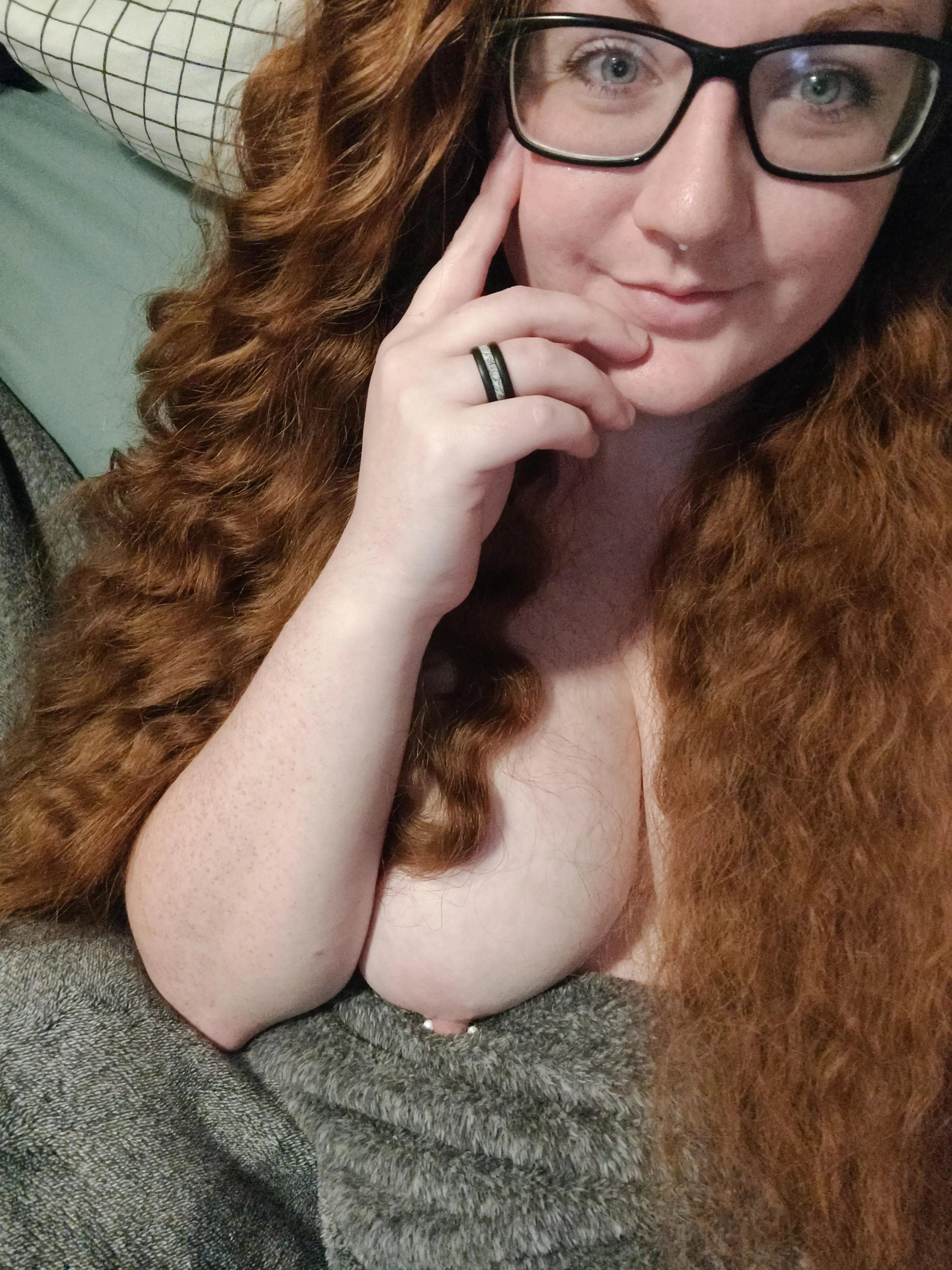 Feeling cute now time for bed lol 😘 care to join? posted by redheadmama3