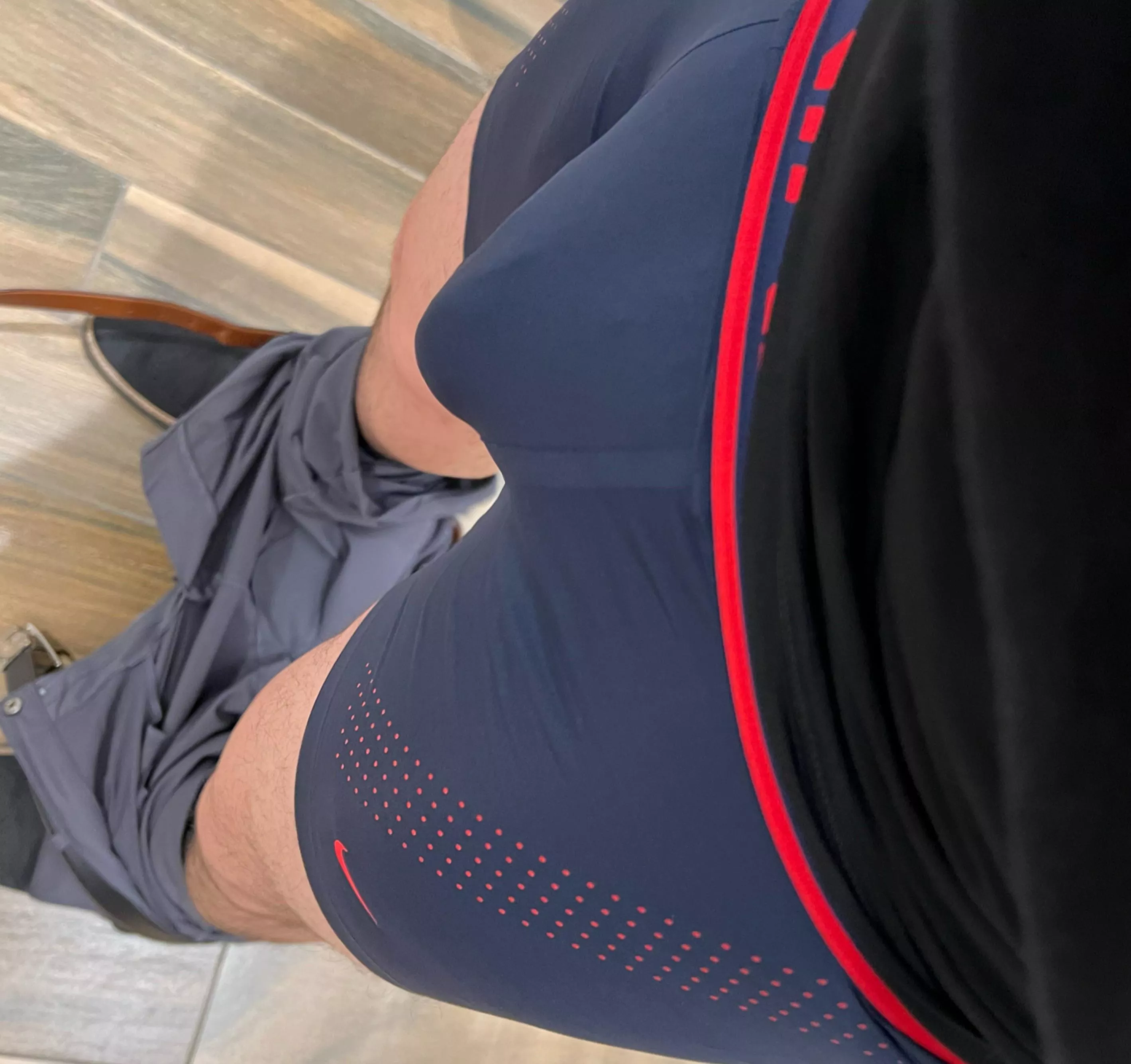 Felt huge at work.. had to go to the bathroom, in a stall and this is how it looked. Who wants their face all up under my huge bulge?ðŸ˜‰ðŸ’¦ posted by yourjock12