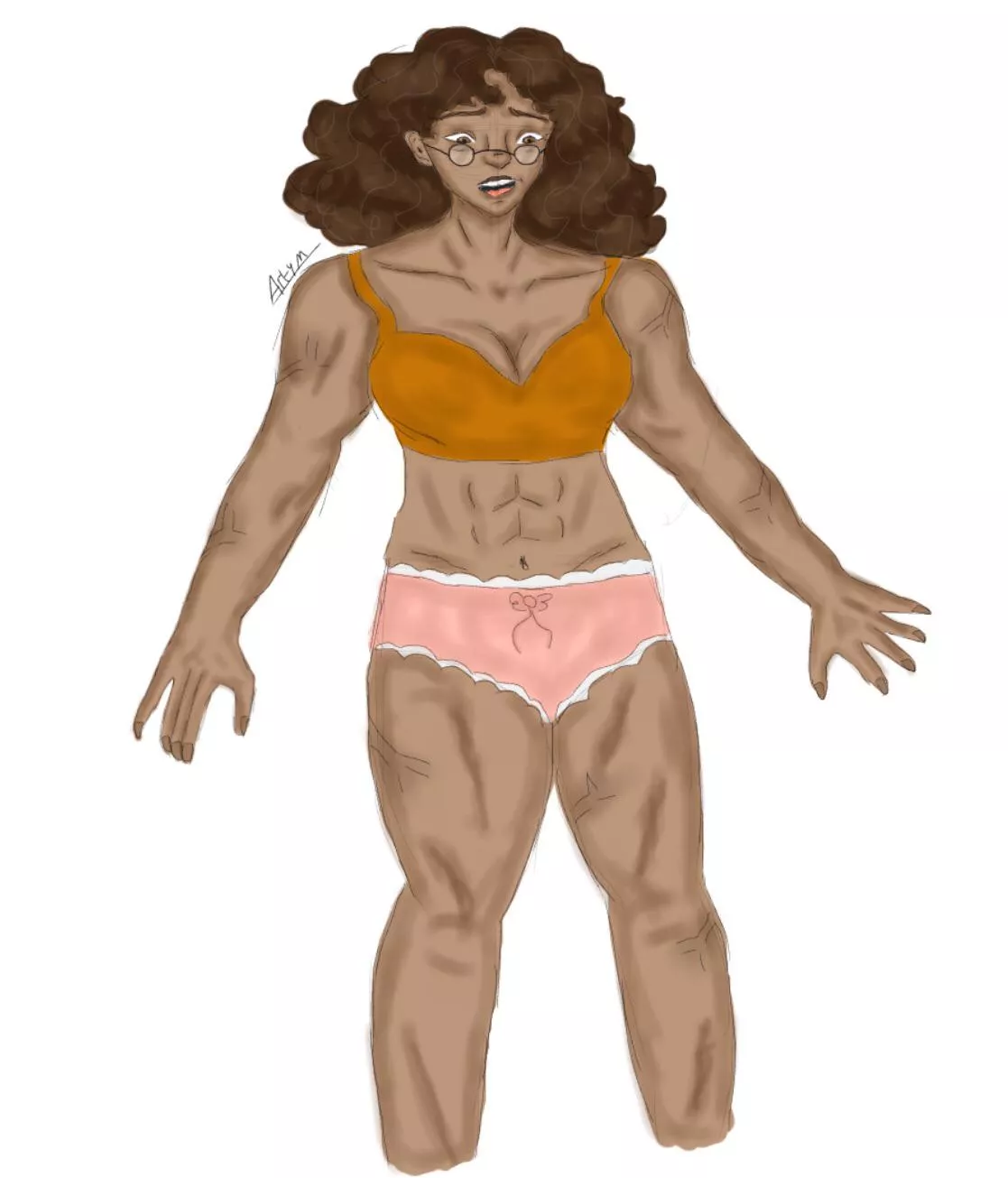 Female muscle growth art by me posted by Arty_Mushroom