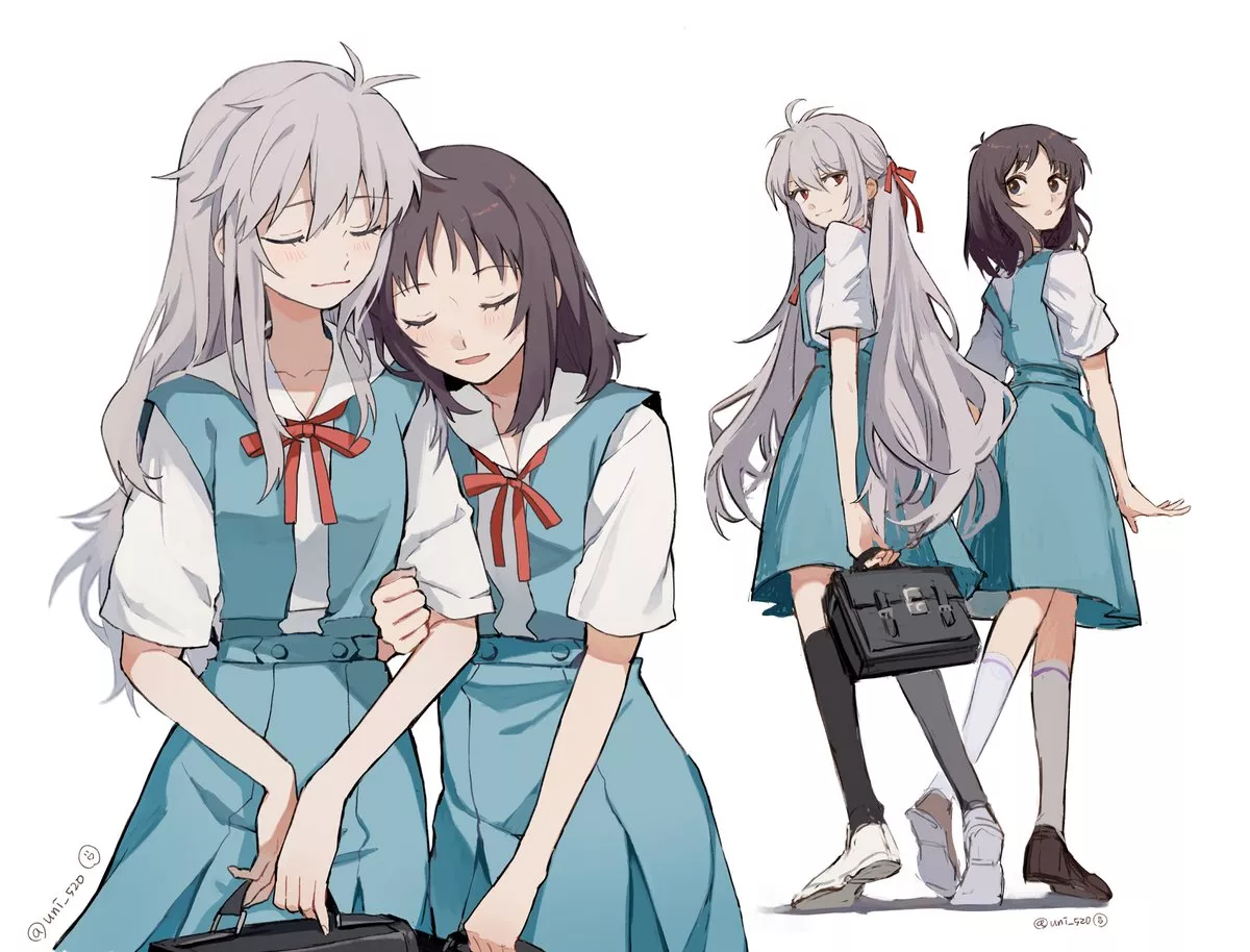 Female shinji and kaworu [Neon geniuses evangelion] posted by Faoovo