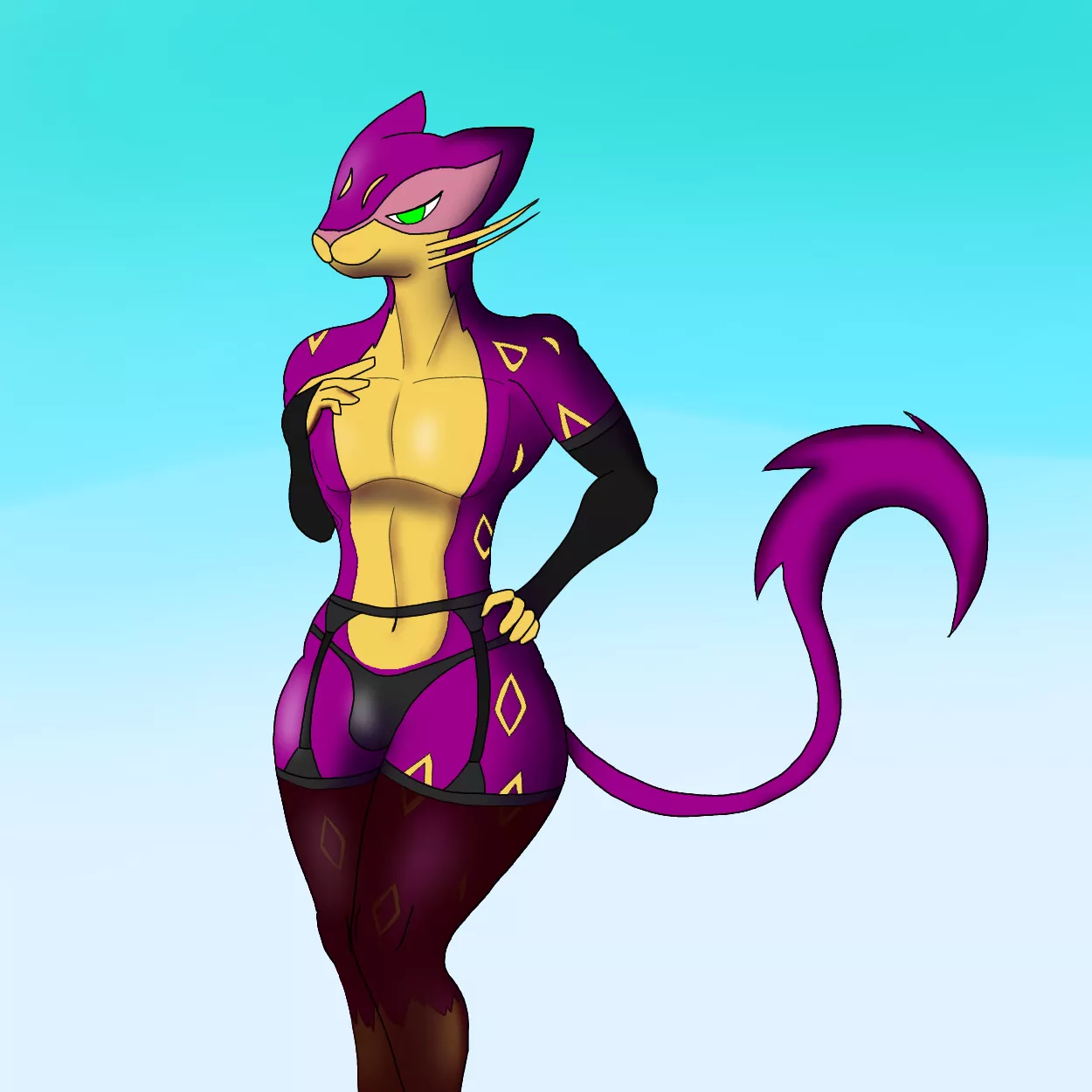 Femboy liepard (art by me) posted by blimp_lover