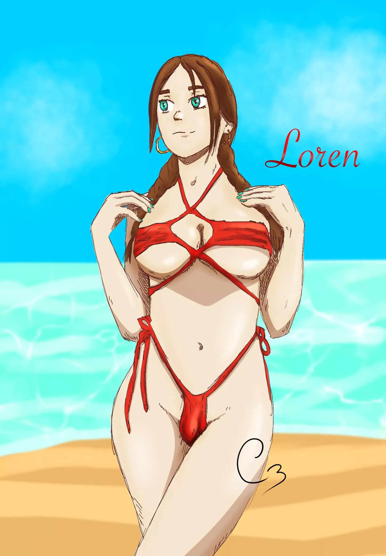 Finished first ilustration of Loren, my first futa OC posted by Carowlin3art