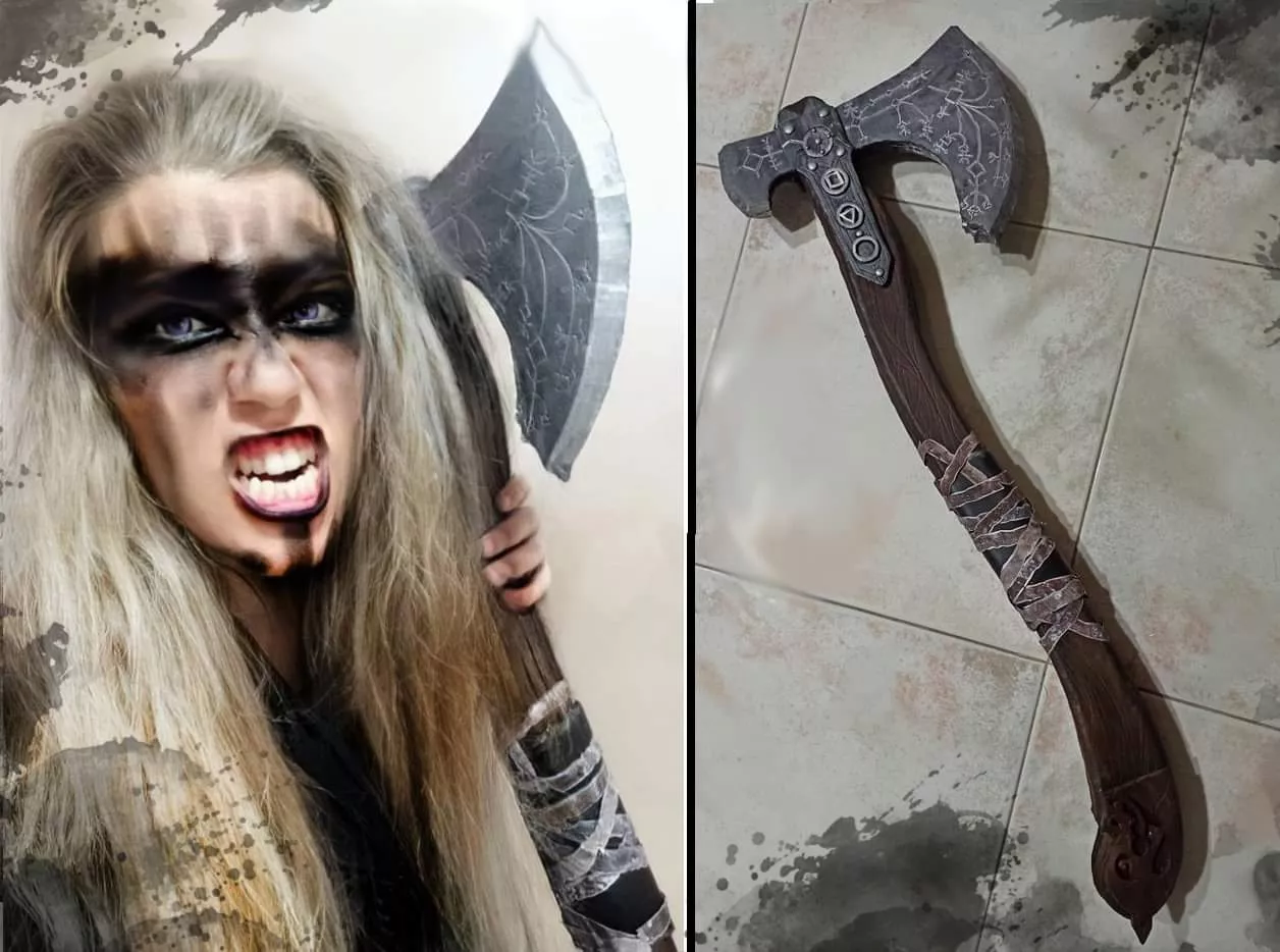 first collaboration, I'm delighted to show you Leviathan Ax from GOW. I'm busy making it and the love for Norse stories have encouraged me more. Hope you like it. posted by sm14_craftsedrawings