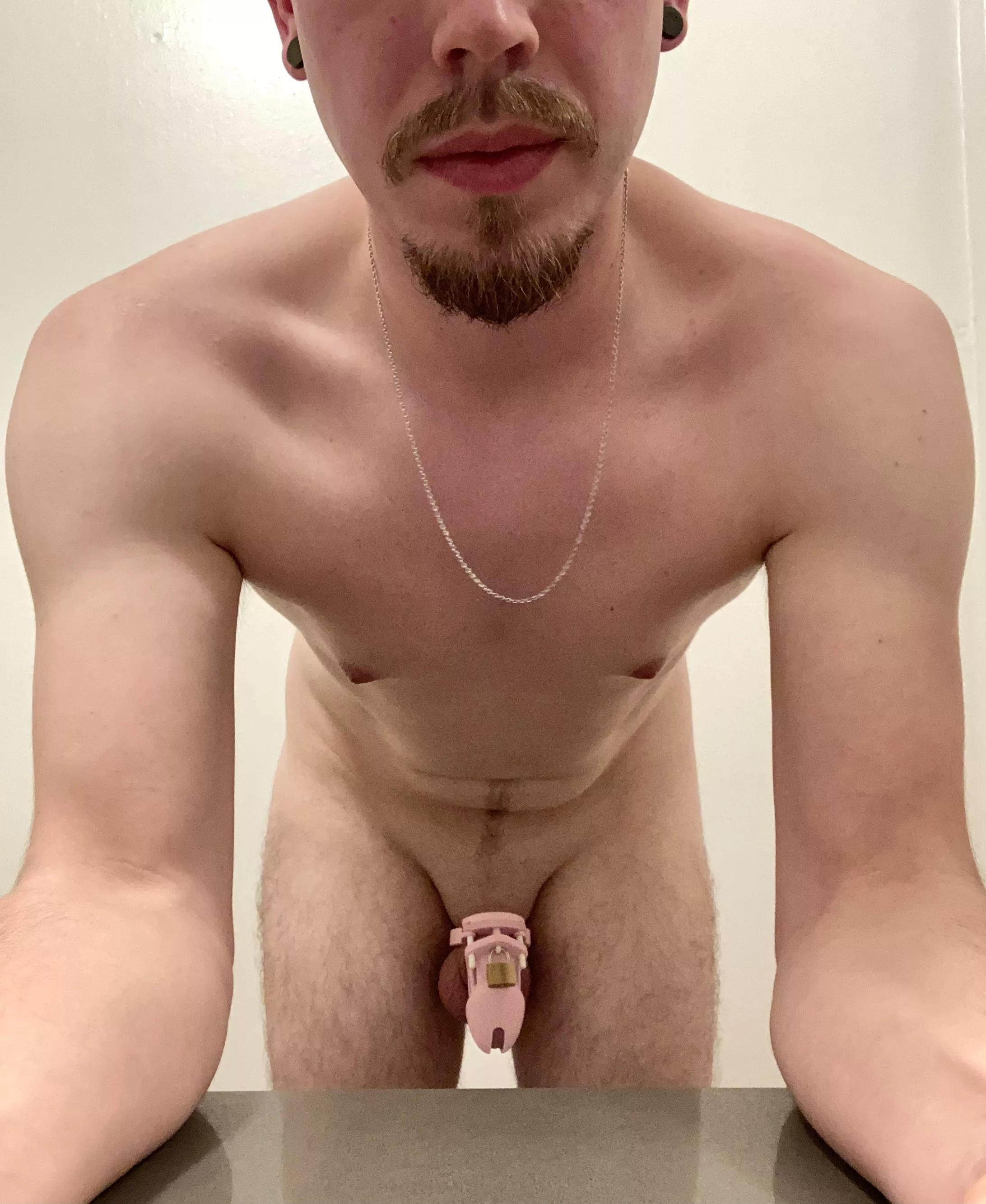 First day locked up! Giving this a try. Shaved and put it on this morning. Couldnâ€™t resist ruining my hole with a dildo in the shower. posted by brendanbabe