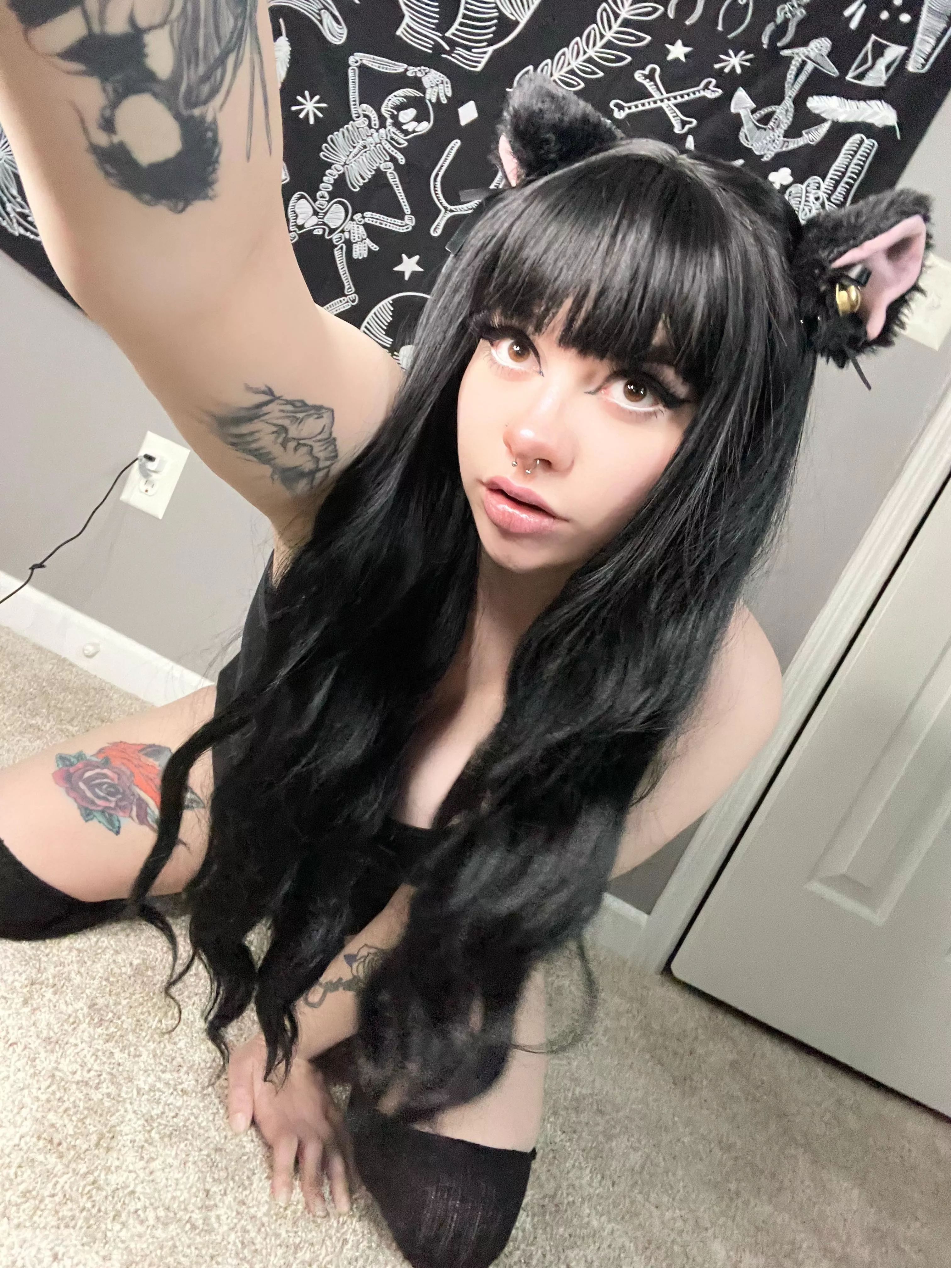 First post here! I felt cute with cat ears ☺️ posted by jisatsuwaifu