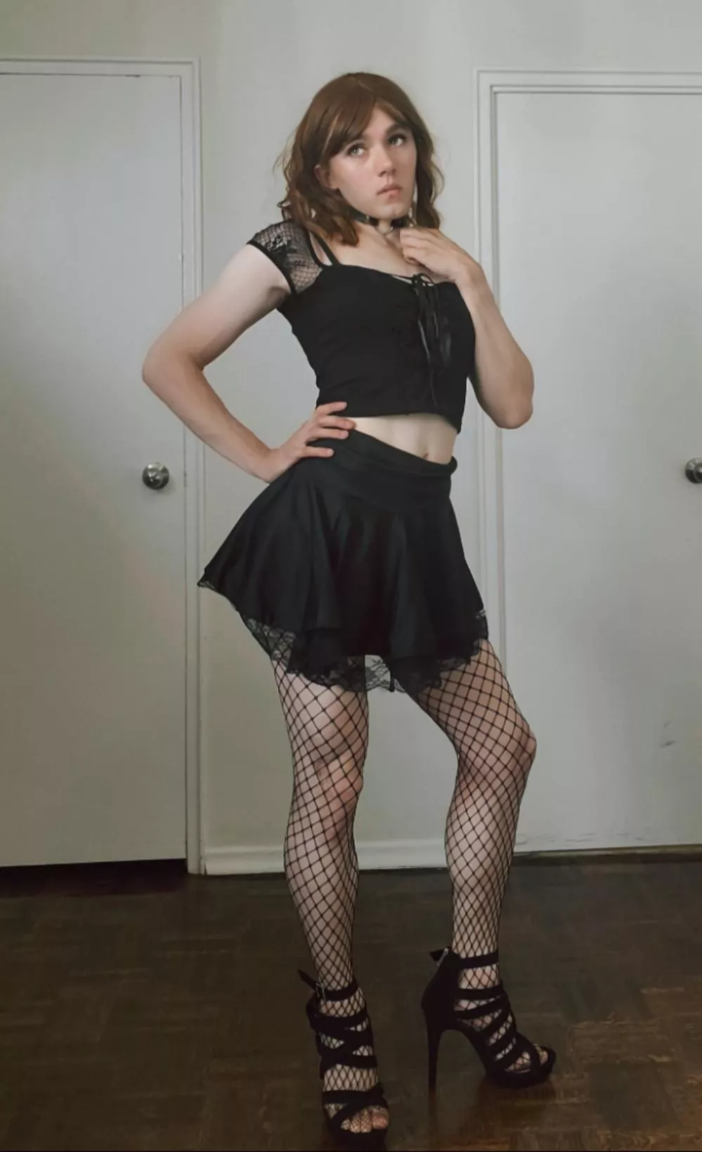 First time modelling these heels. How did I do? Do I pull off the goth look well? posted by SummerHorrorParty