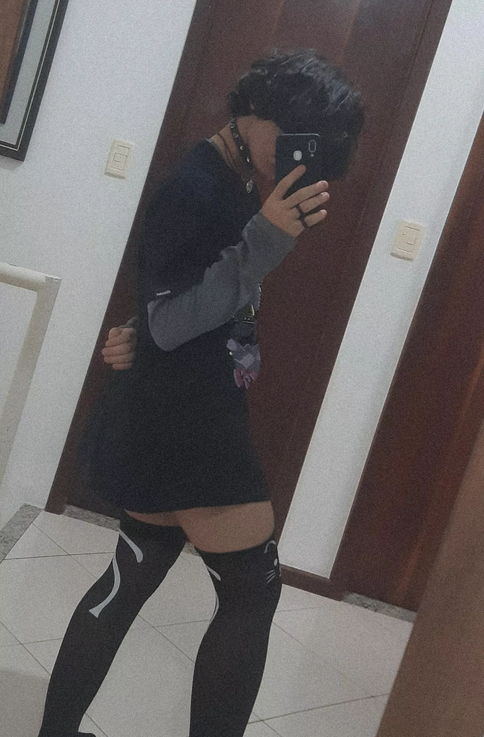 first time wearing thigh highs :3 posted by ImpishCatboy