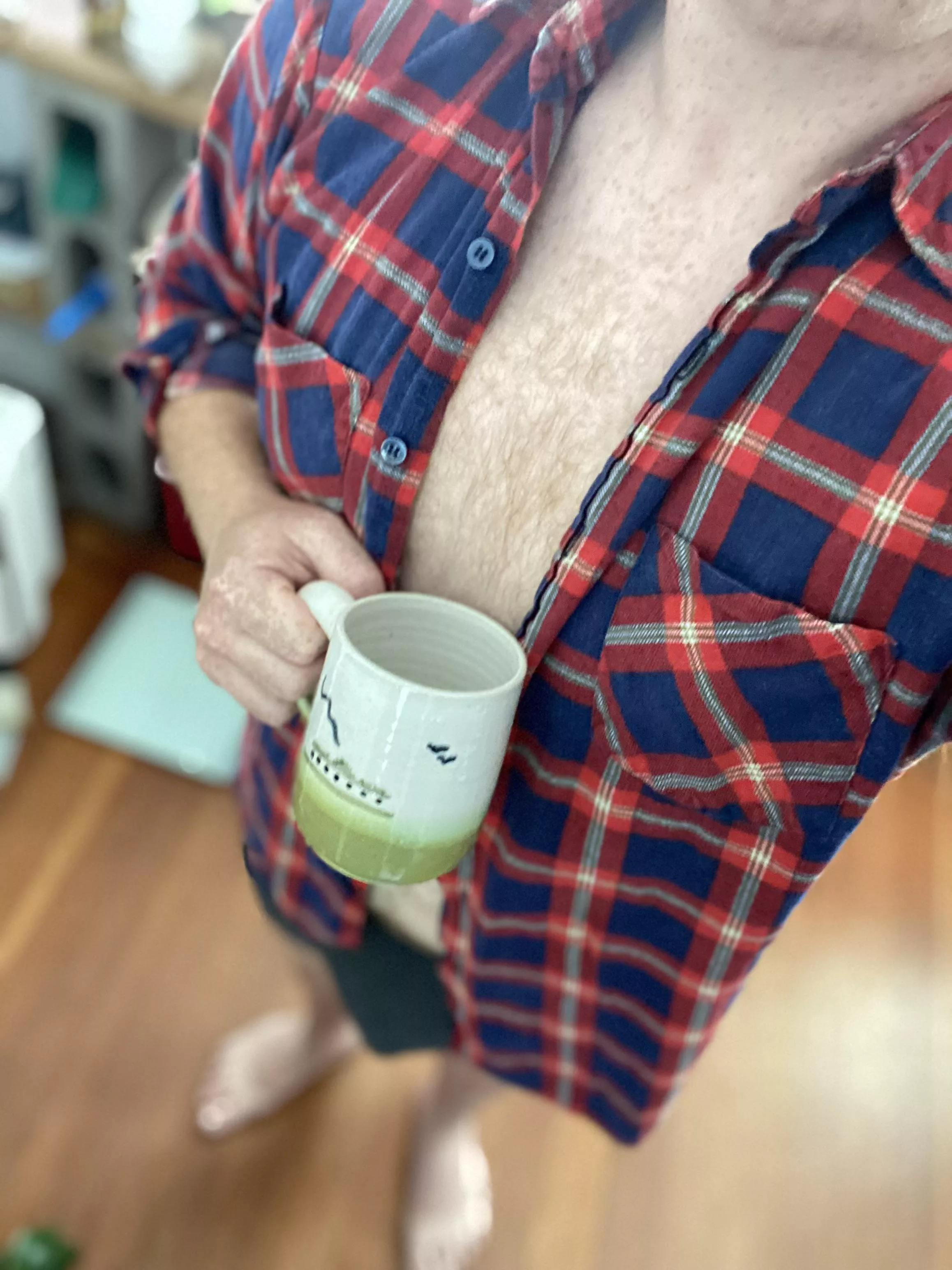 flannel + coffee + mug with a ferry on it… couldn’t be more pnw today 🌲 posted by phonomonomenal