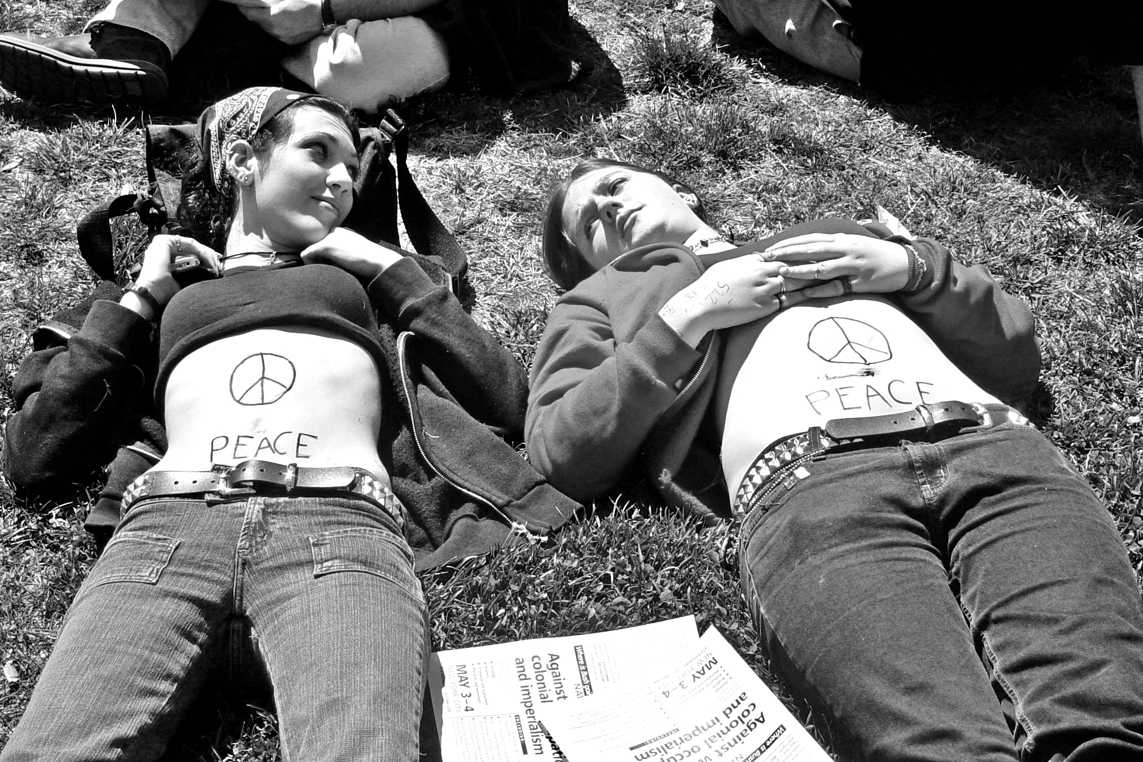 Flashback - me (on the left) and a friend, DC, protesting the Iraq War in 2003 posted by whirligigs_and_bbqs