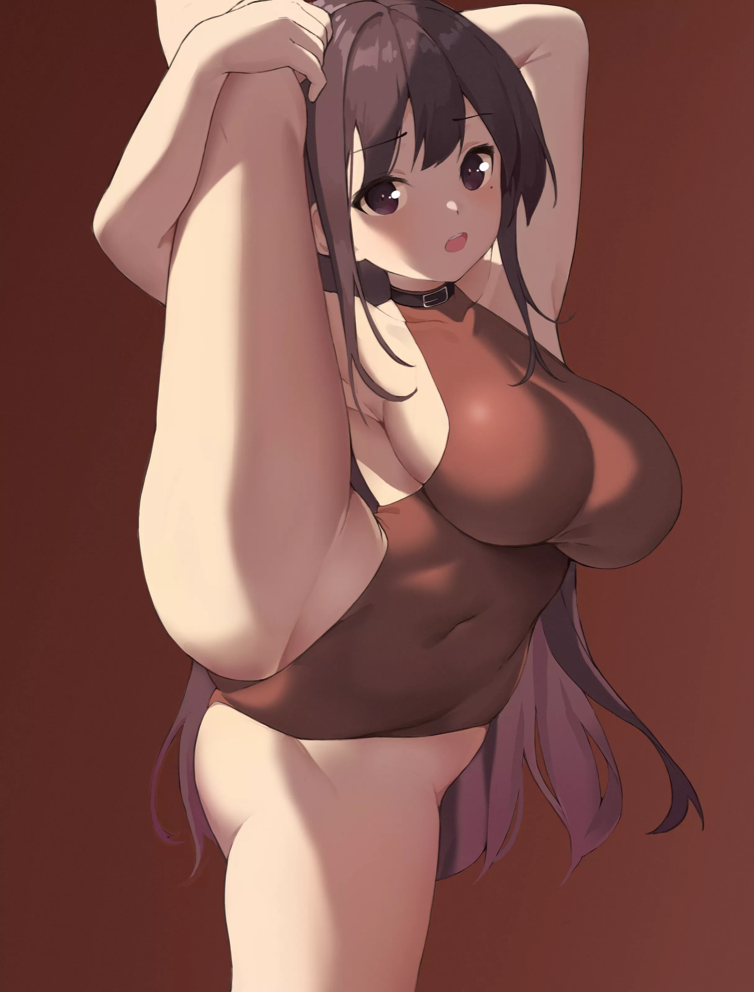 Flexible pose with leotard [original] posted by Anime_Fan_Art