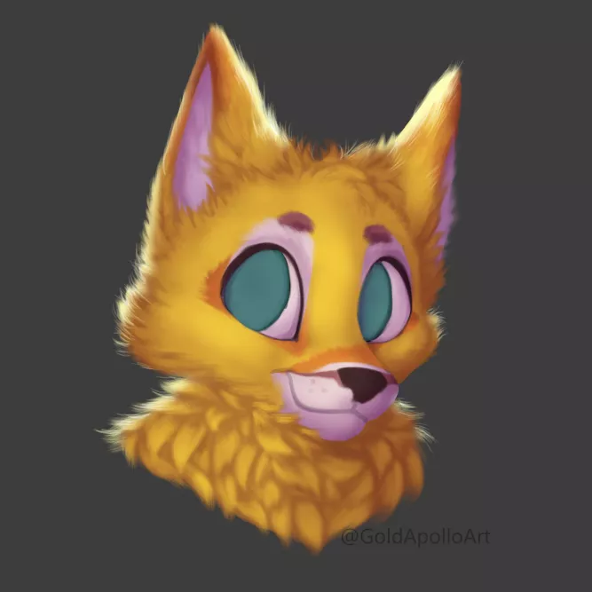 Floof practice day 1/? 💛 ( art by me: twitter : @GoldApolloArt ) posted by GoldApolloArt