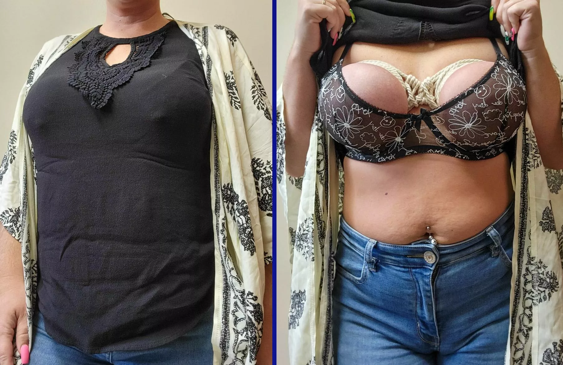 For those that requested, and because I love showing off 😉, here's what my coworkers see and what I'm actually wearing underneath. posted by aloneinmykink