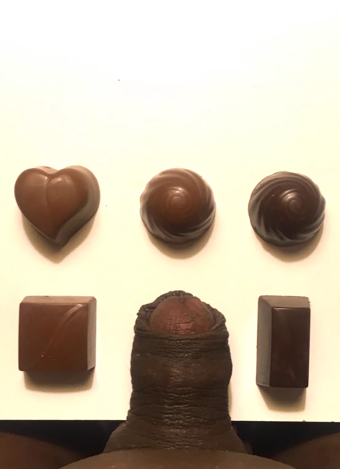 For Valentine's Day, a selection of small chocolates compared to my small chocolate posted by lilblkdck