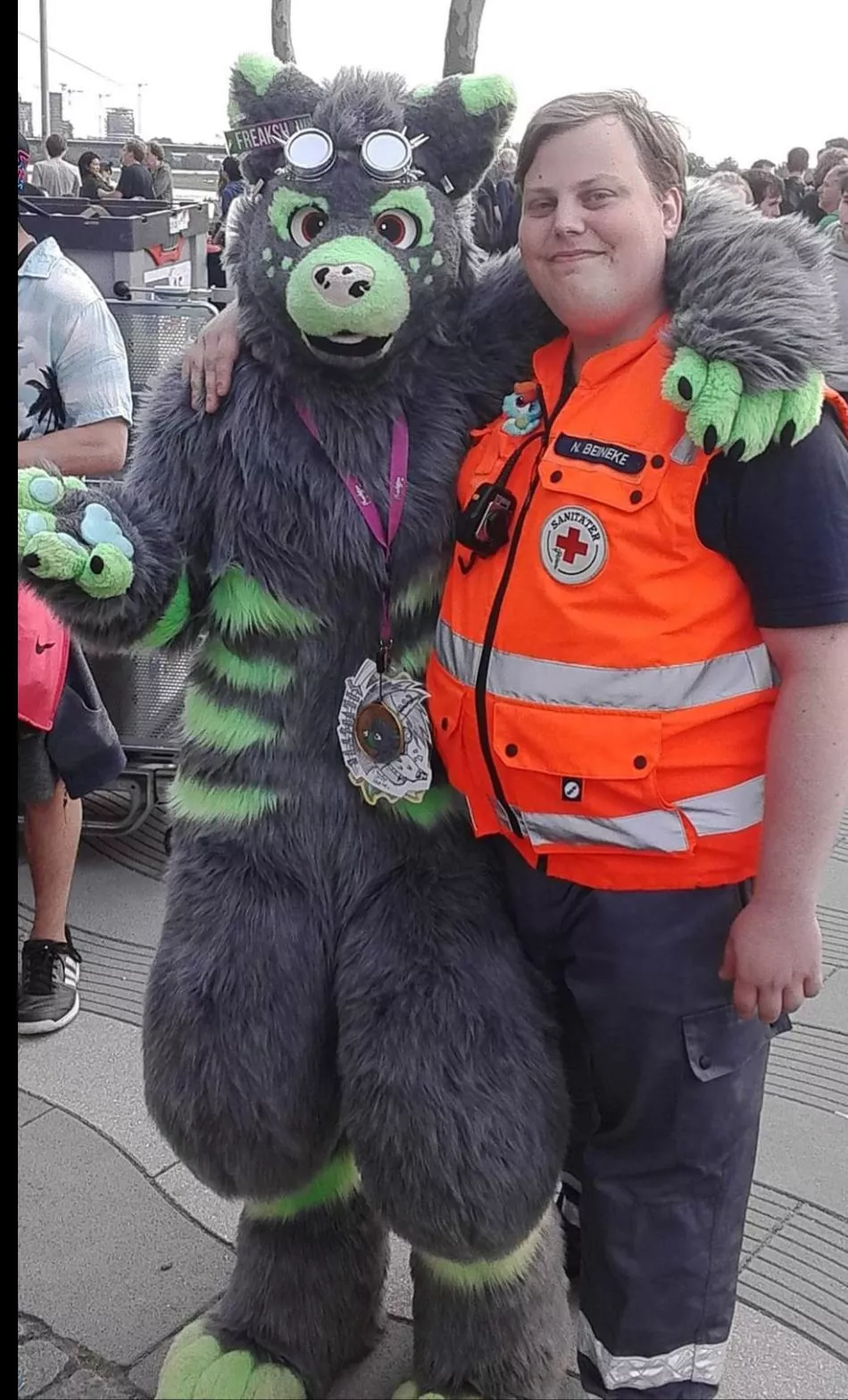 found some furrys on duty as a Medic at the Japantag 2018 in Düsseldorf Germany, as a Furry and Brony (even got my little plushie in my pocket) i could Not let the opertunity for a picture go so my EMT Friend took this Photo :D posted by DocRainbowDash