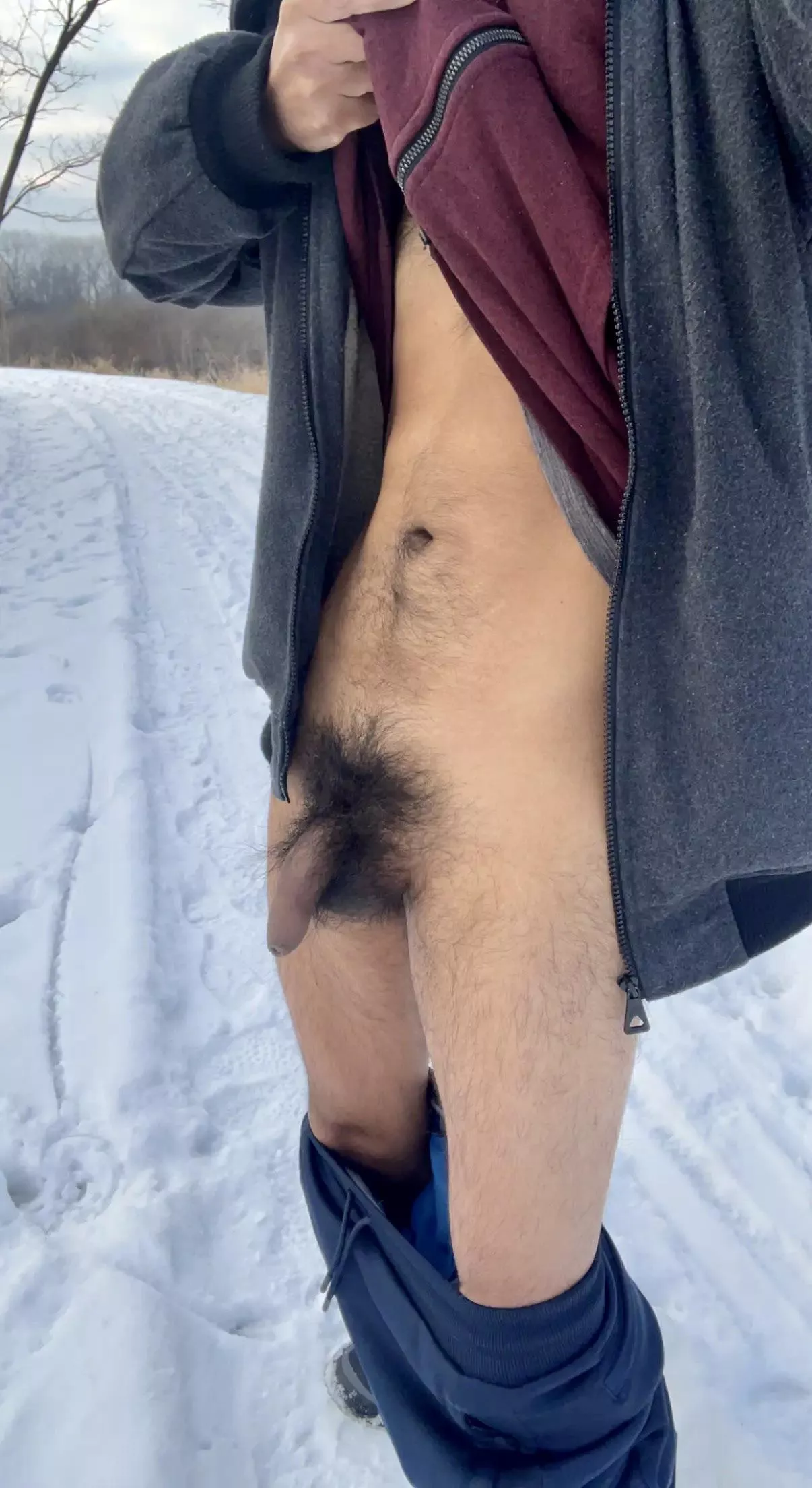 Freezing my nuts posted by hairyforeskin1993