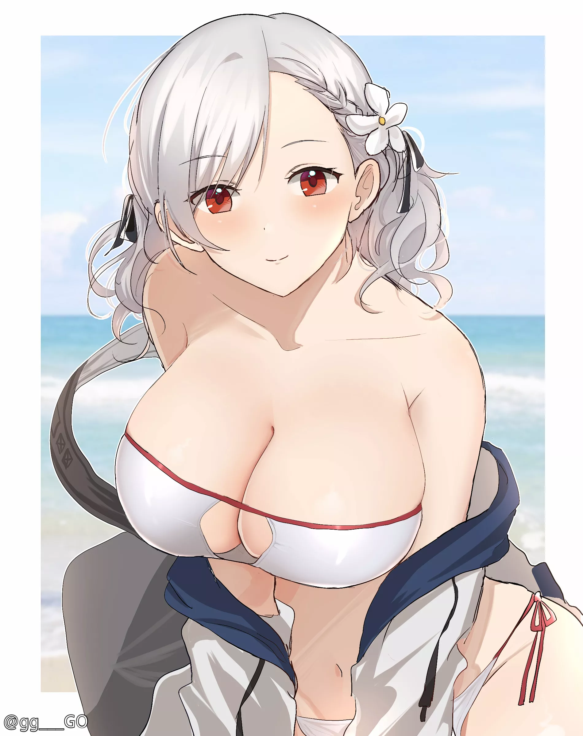 French Foodie T-Doll In A Swimsuit (Spas-12, Girl's Frontline( posted by Ras_Elclare