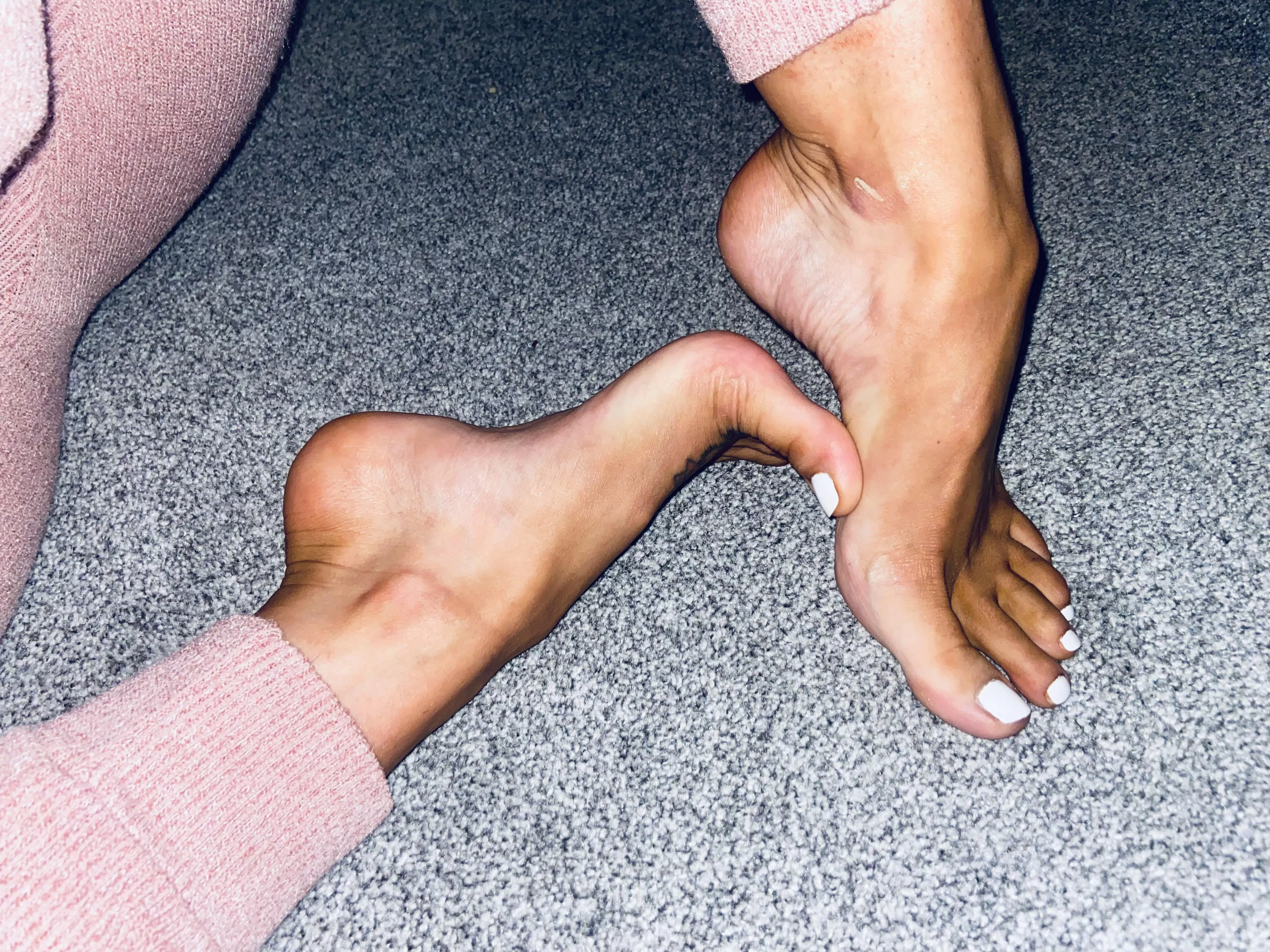 Freshly painted toes, white always wins. posted by SoleSistaa69