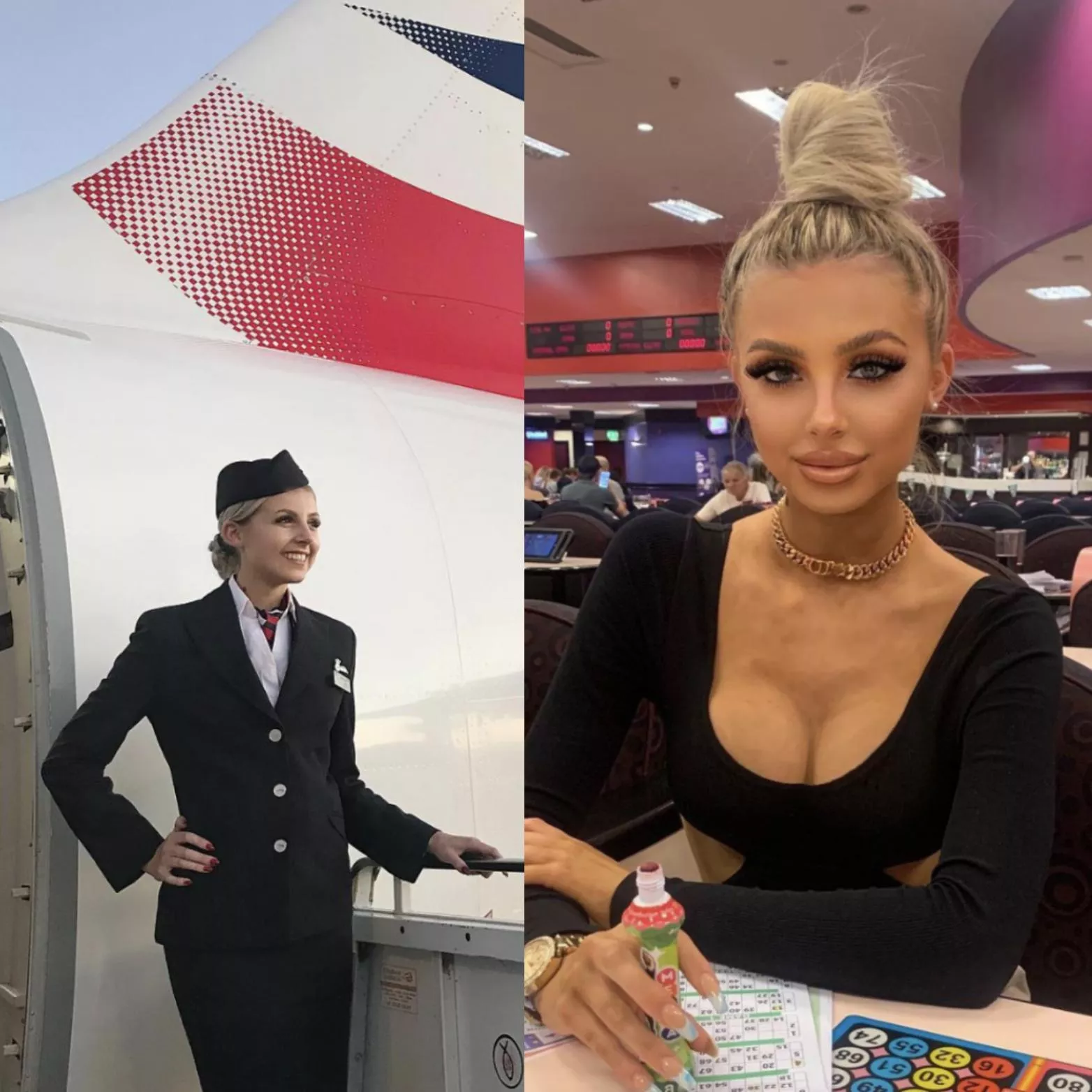 From cute flight attendant, to unrecognizable plastic doll! Fantastic! posted by MickelsonMan