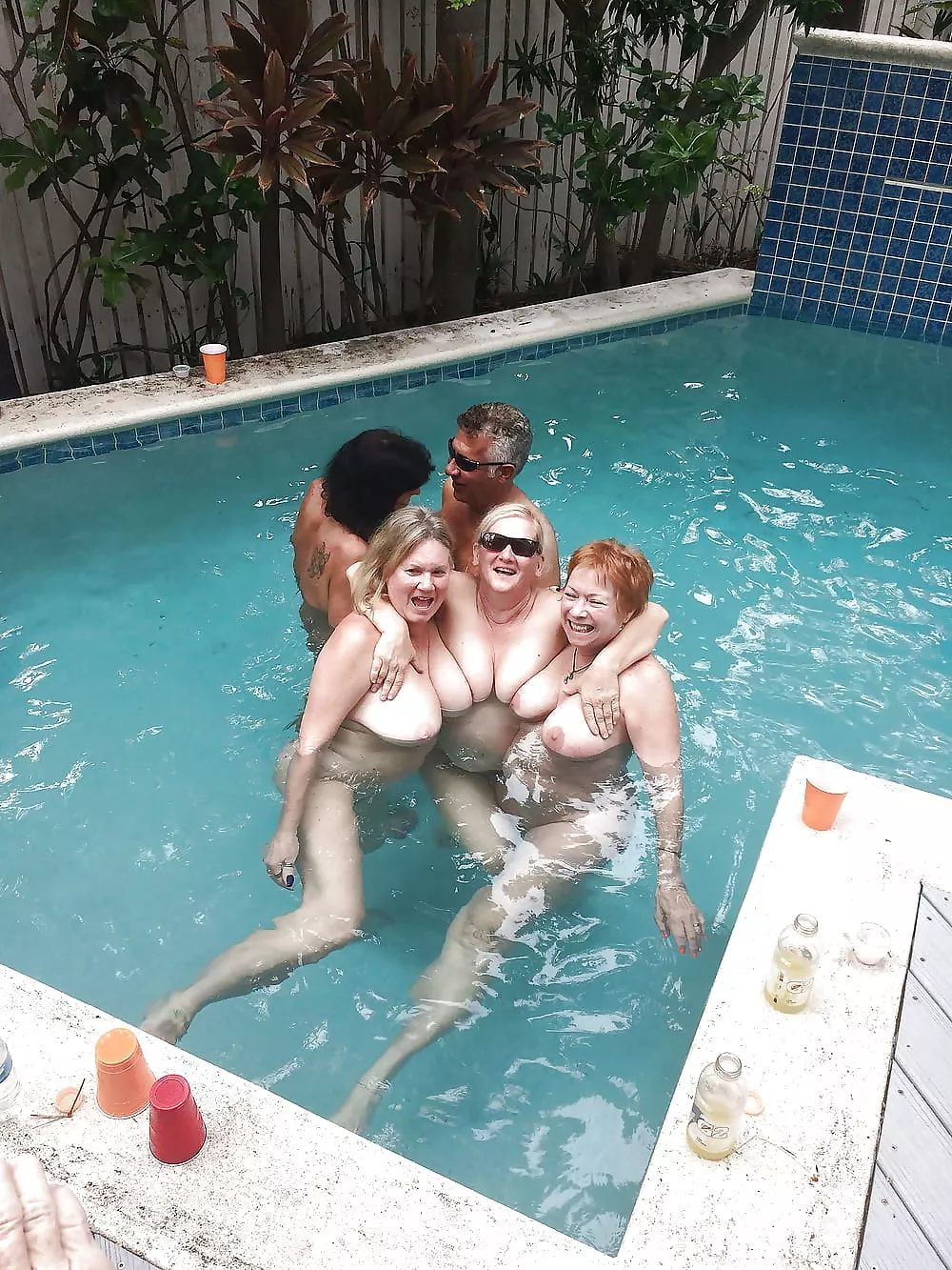 Fun pool party with some mature nudists posted by Udderluvr2020