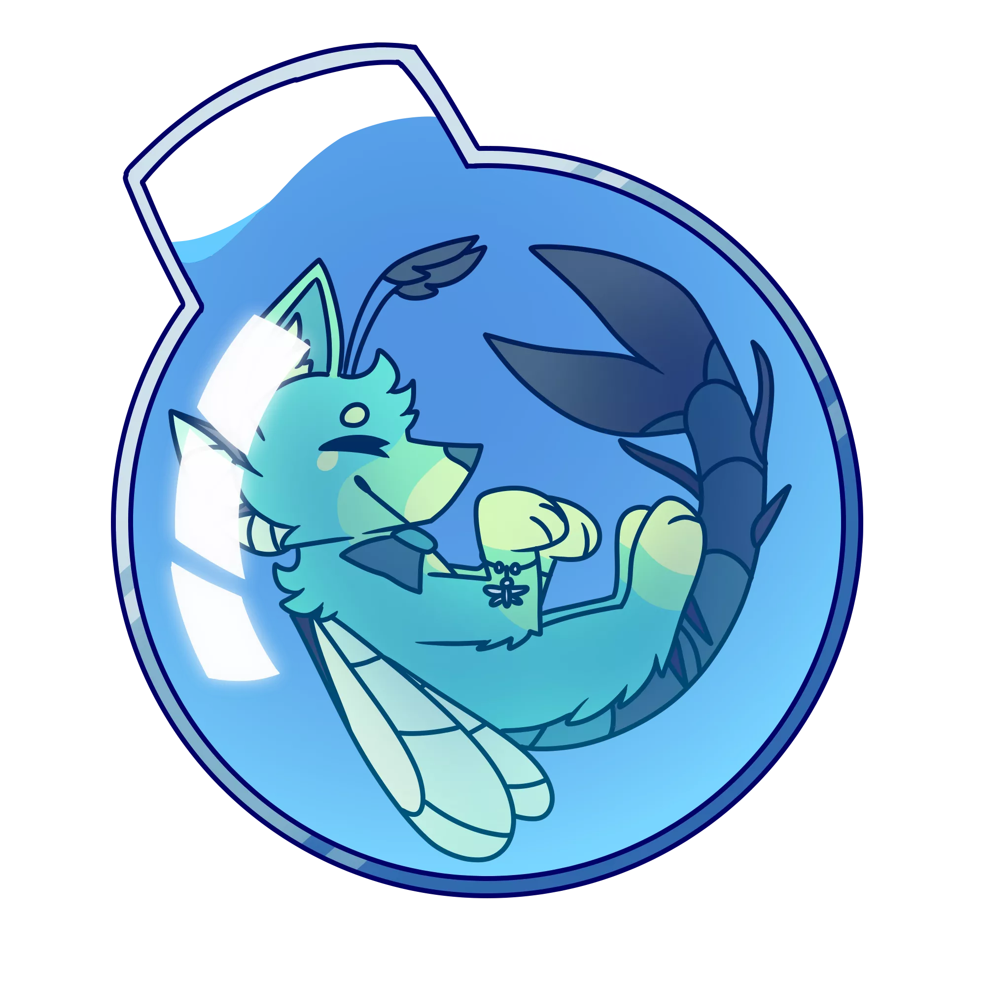 fursona in a bottle, what will he do? - art by me posted by dragogy