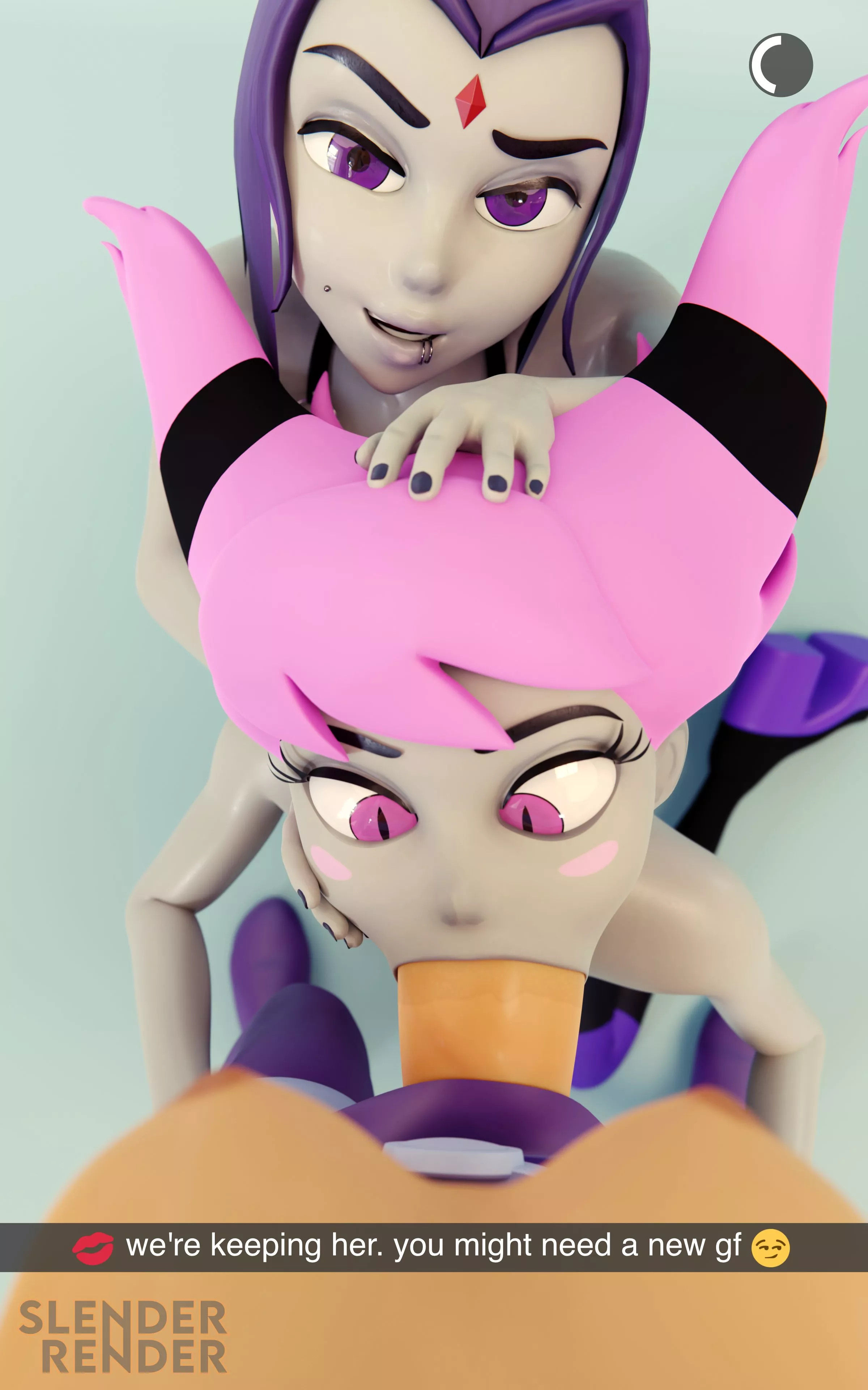 Futa Starfire sends you a snapchat [SlenderRender] posted by NefariousCheetah