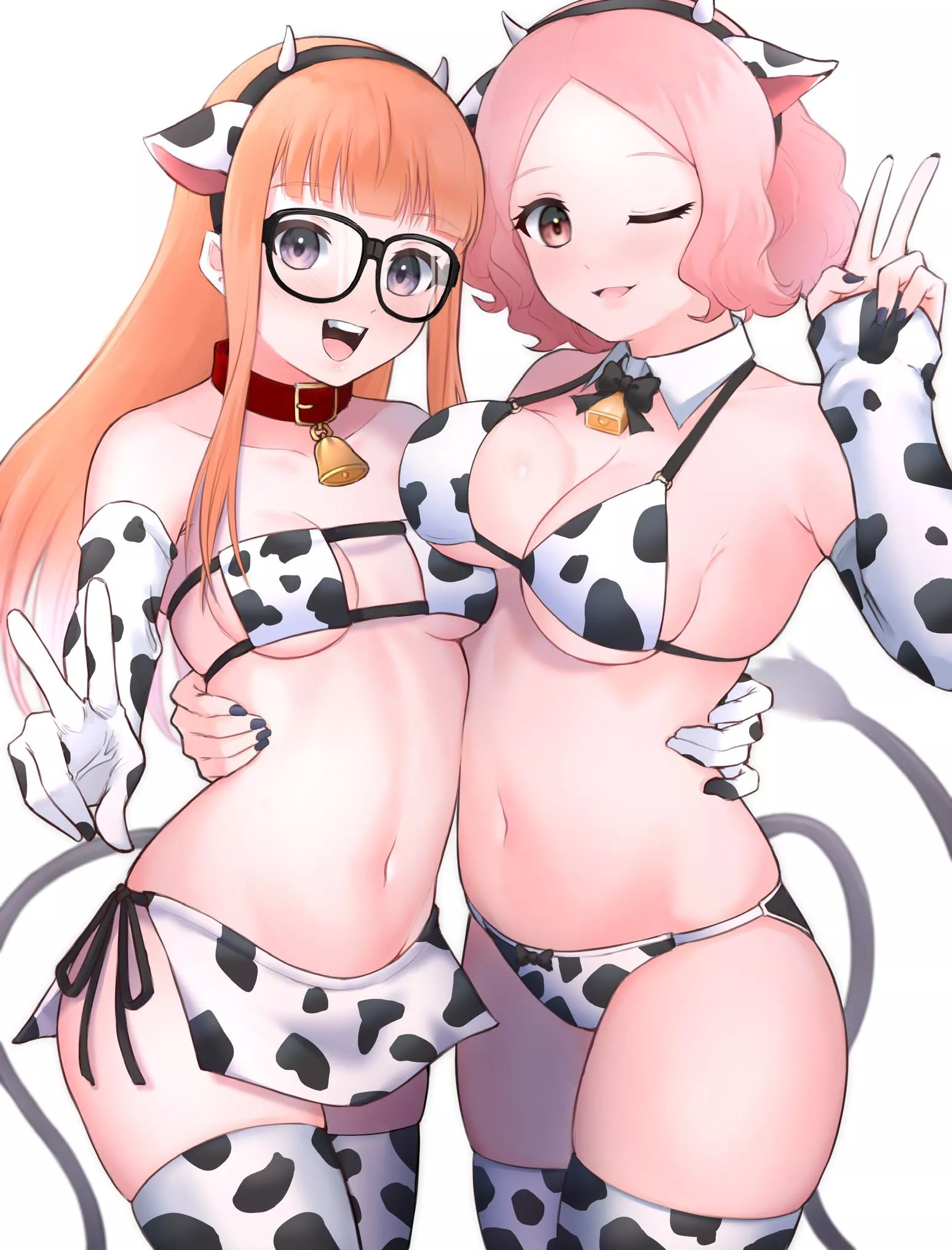 Futaba and Haru in their sexy cow bikinis posted by funkierkong