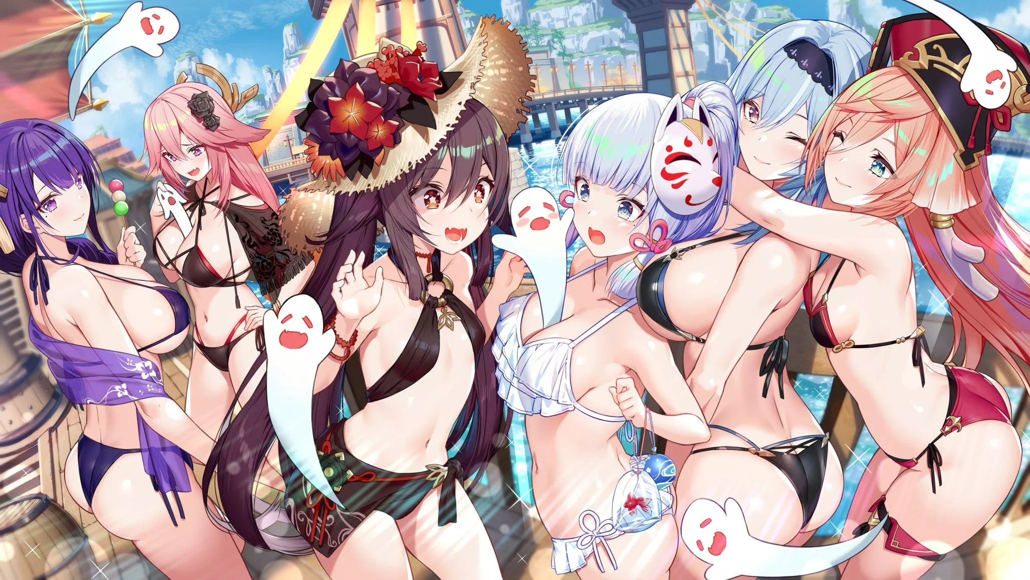 Genshin Waifus in swimsuits [Genshin Impact] posted by Dragon_Shiro