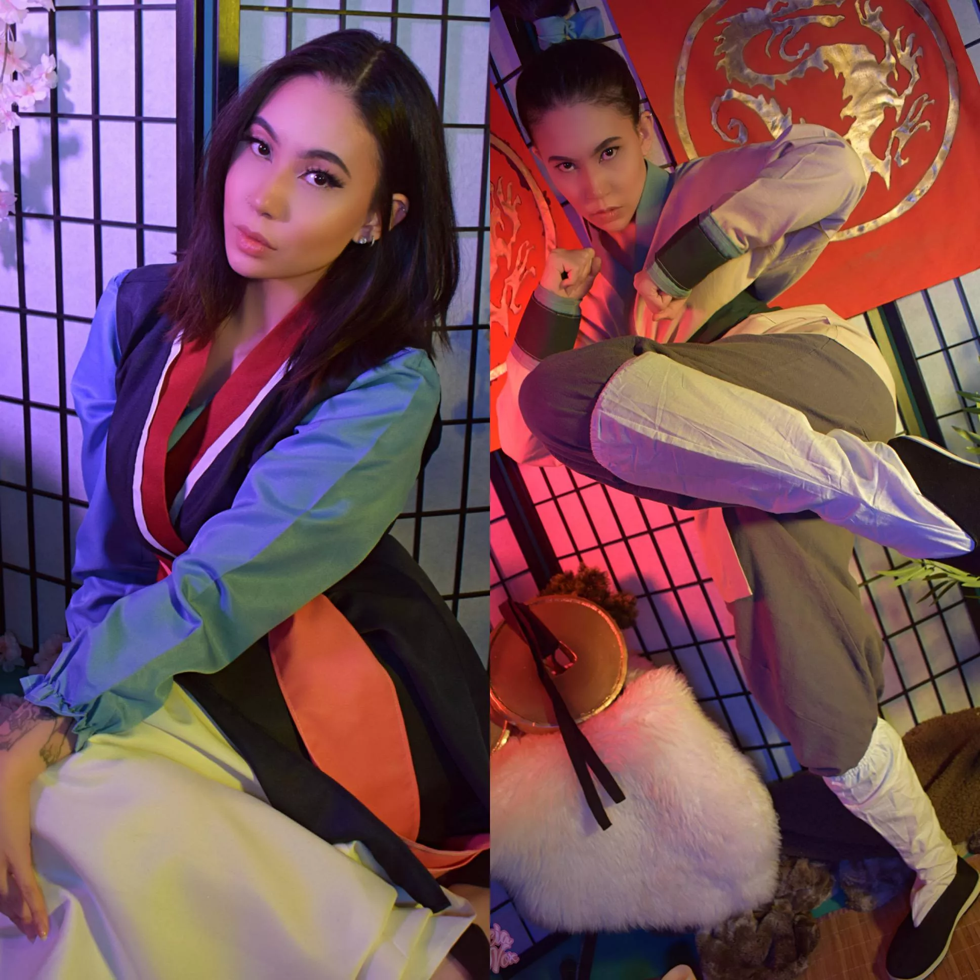 Get you a girl who can do both | Mulan and Ping animated movie cosplays posted by FeliciaVox