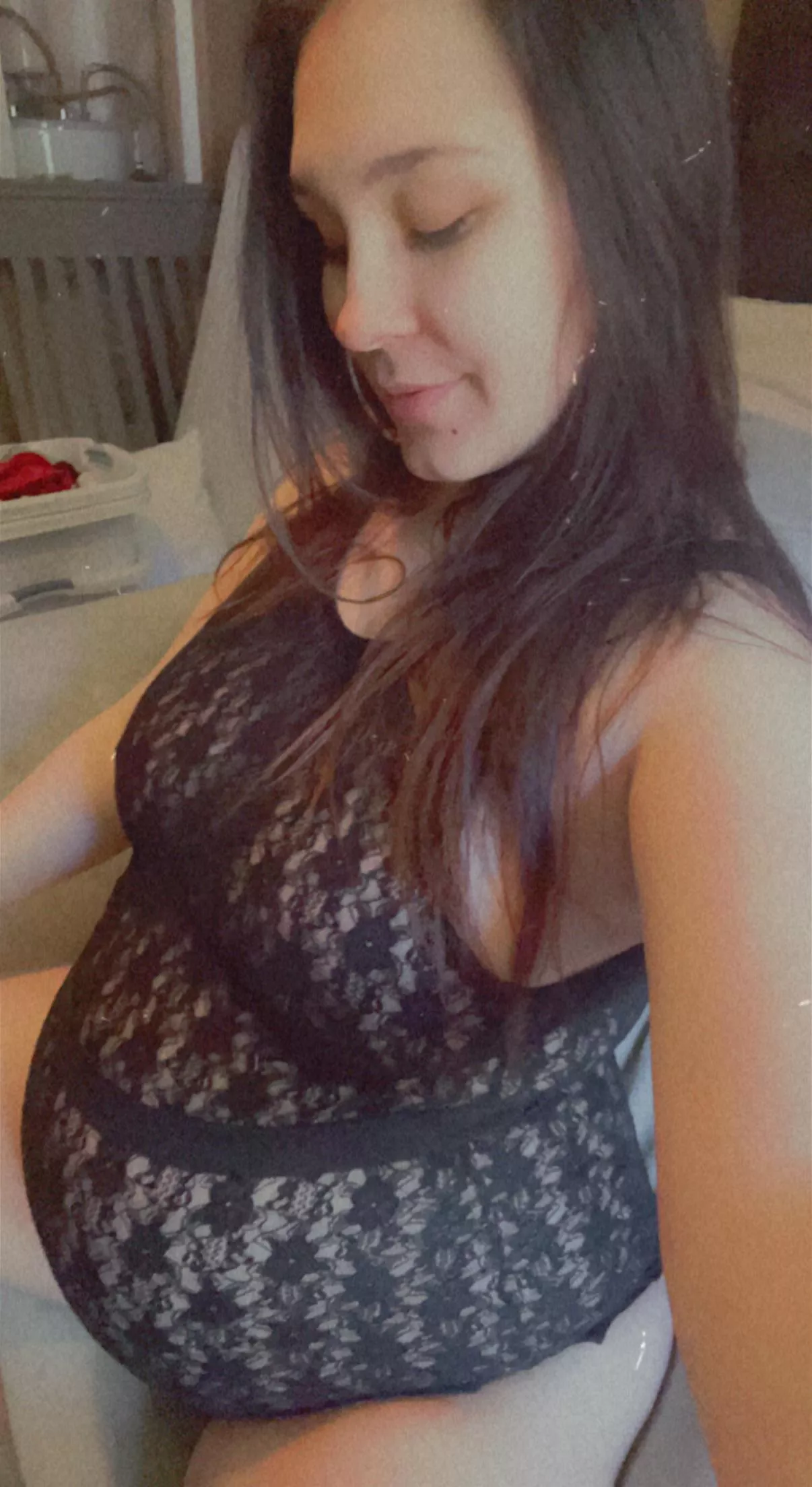 Getting big, do you want me bigger? posted by Pregnantgoddess20