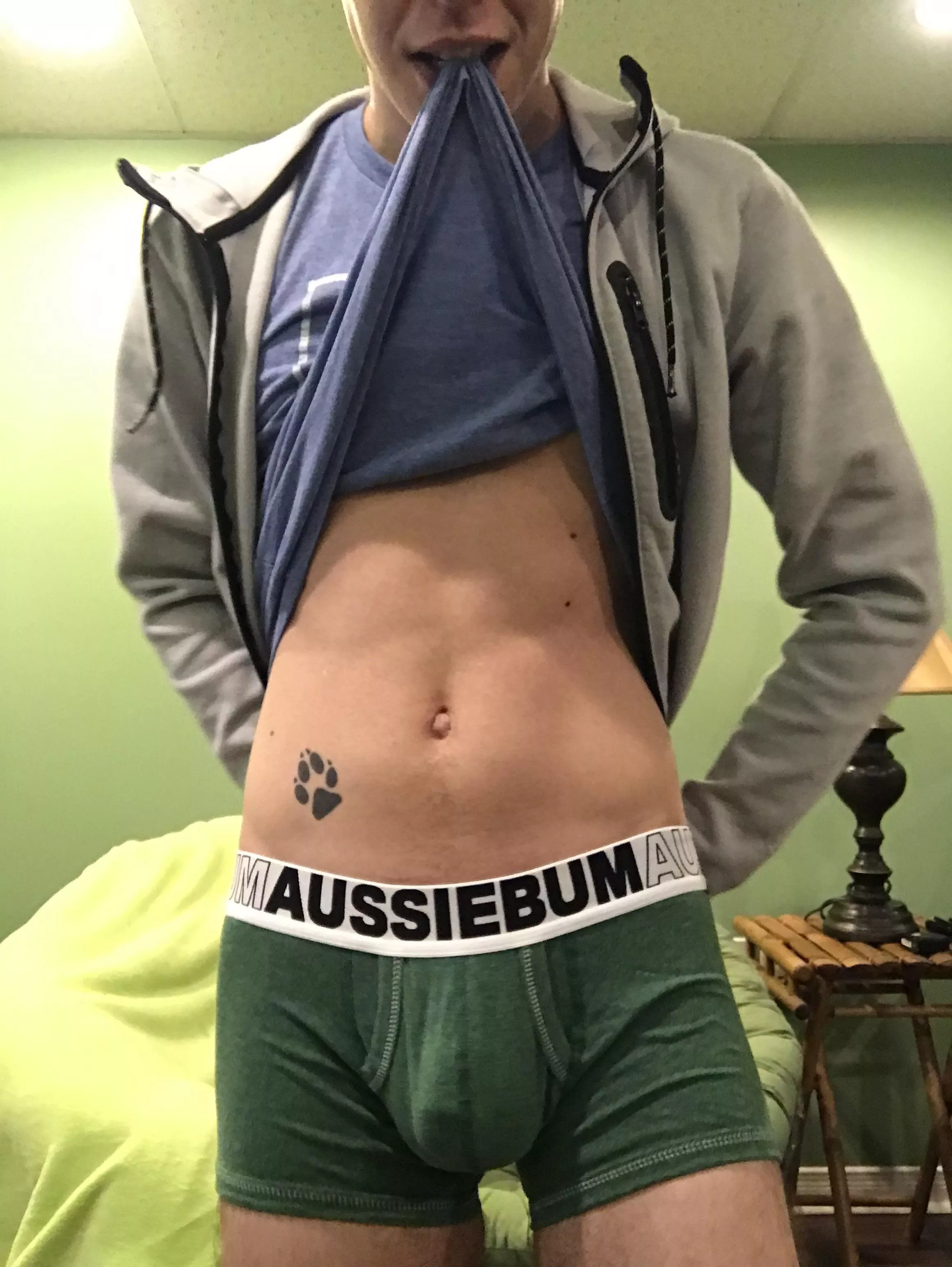 Getting ready to hulk out of these green boxer briefs ;) posted by AmongaSeaofStars