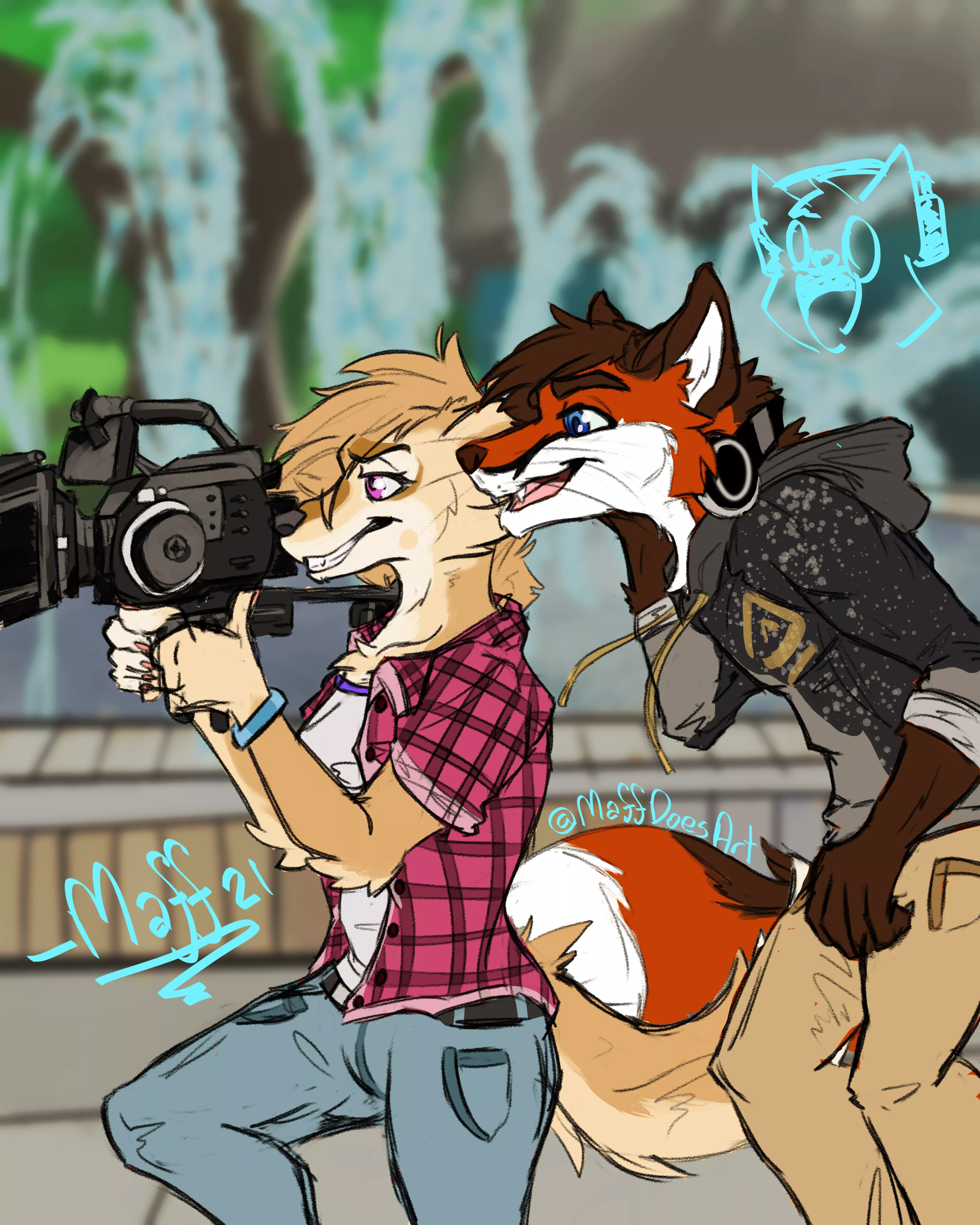 Gift art for Ash Coyote and her husband Chip Fox. Met them at Denfur and they were phenomenal to talk to! Art @MaffDoesArt posted by MaffDoesArt