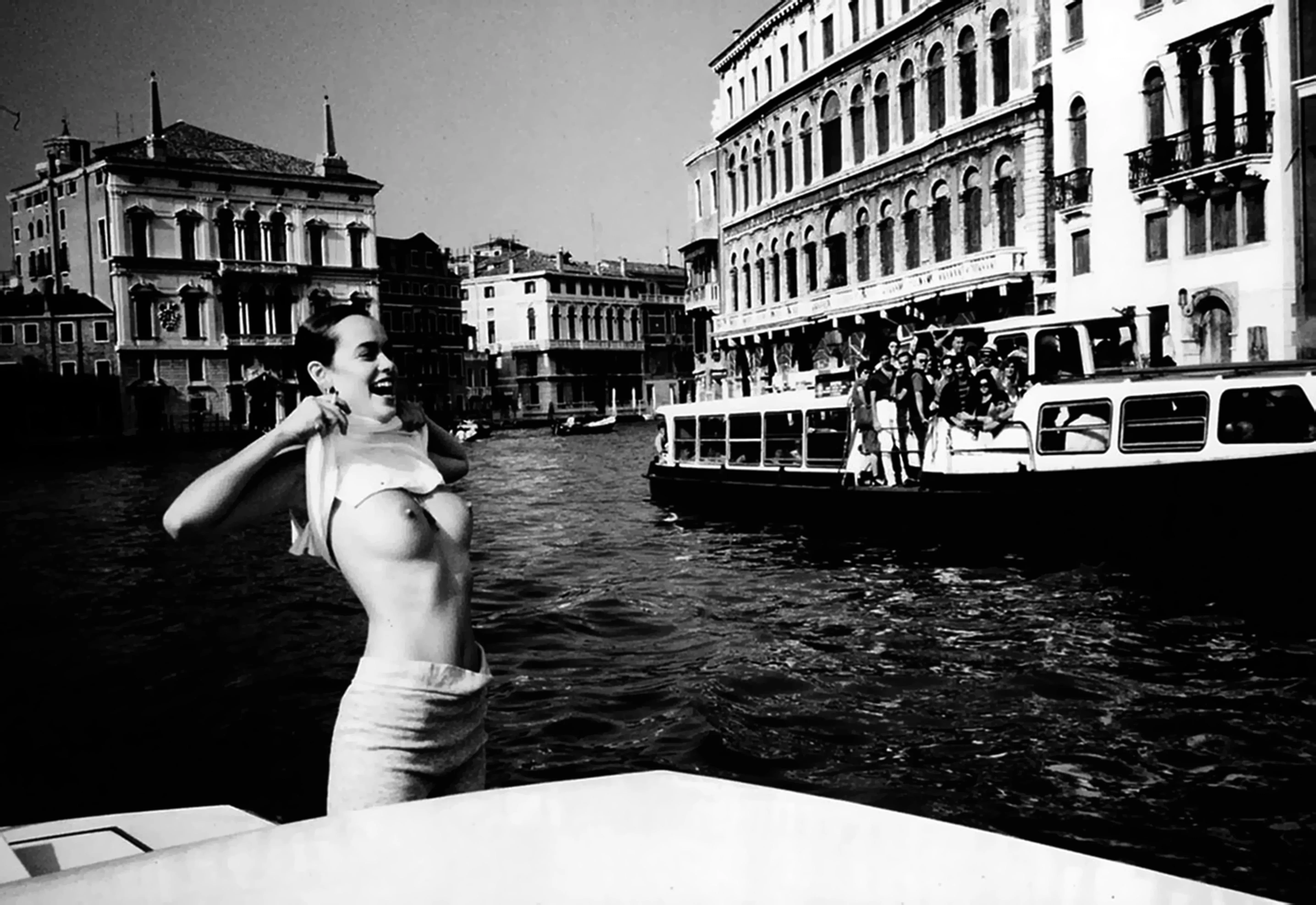 Girl Flashing On The Grand Canal | Venice, Italy | 1986 | ph. Helmut Newton posted by maxwe11d