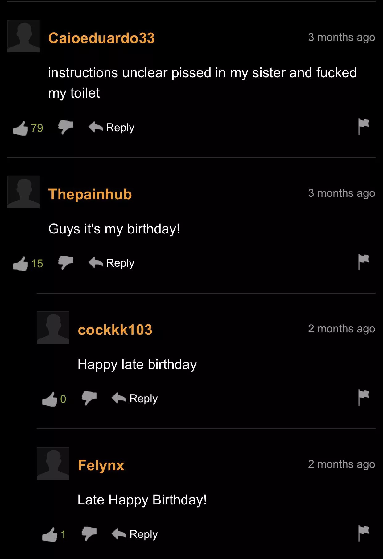 Give this man a happy late birthday posted by Usernameplease-