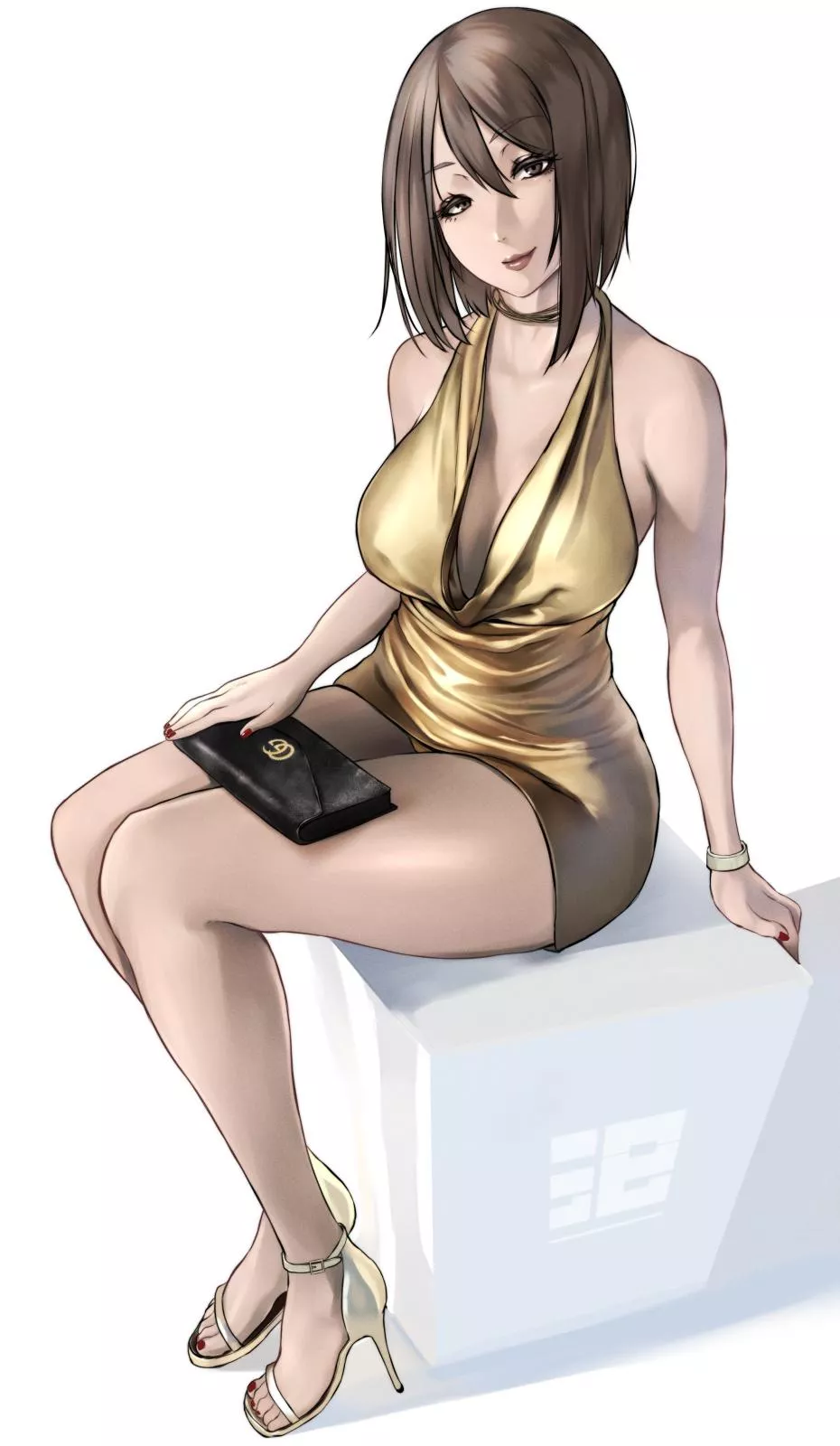 Gold Dress & Heels posted by CheetahSperm18