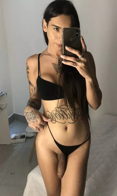 Gorgeous Tgirl with tattoos and perfect cock posted by ellasmitherson