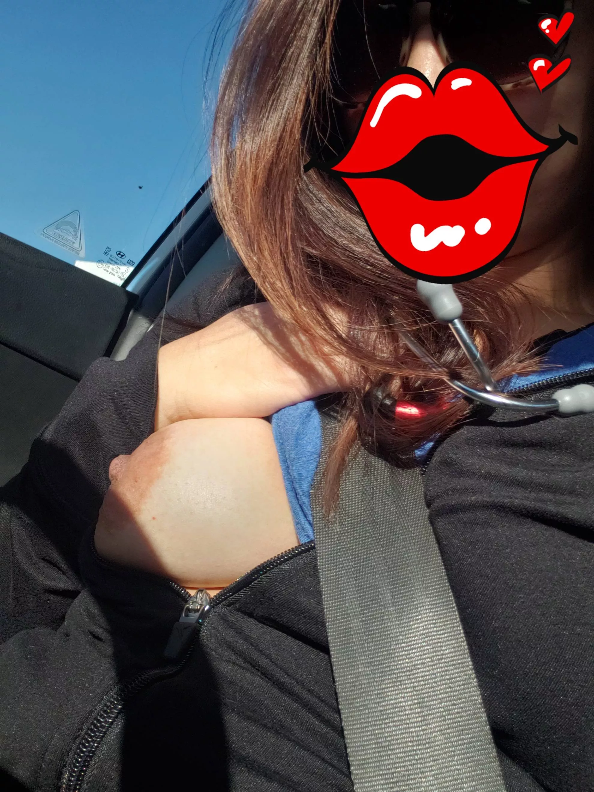 Got caught at a train crossing on the way to work...hope I made the wait more [f]un for the guy in the truck next to me ðŸ˜€ posted by Funlovin37